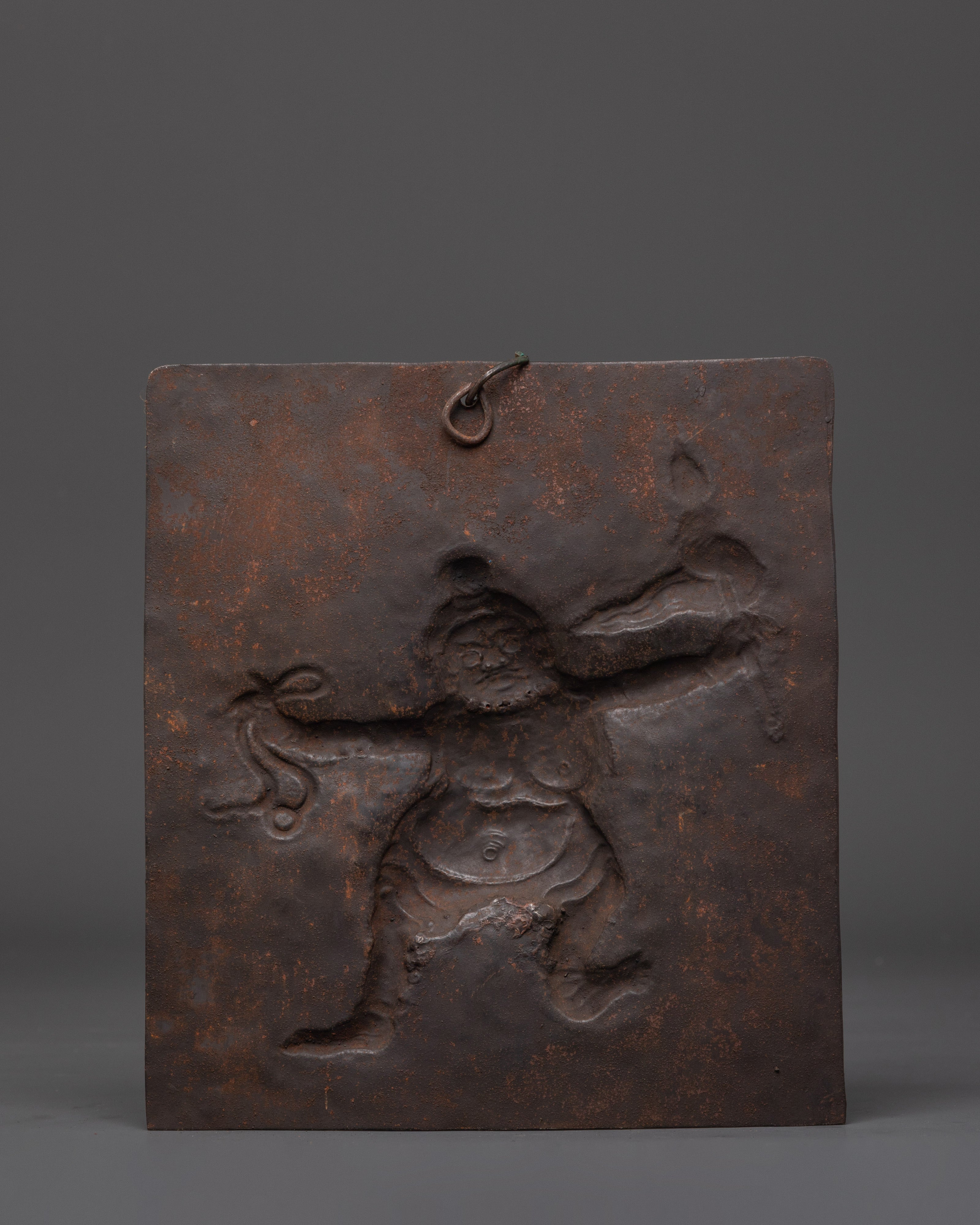 Sacred Guardian Sculpture Wall Hanging | Brass Plaque for Spiritual Spaces