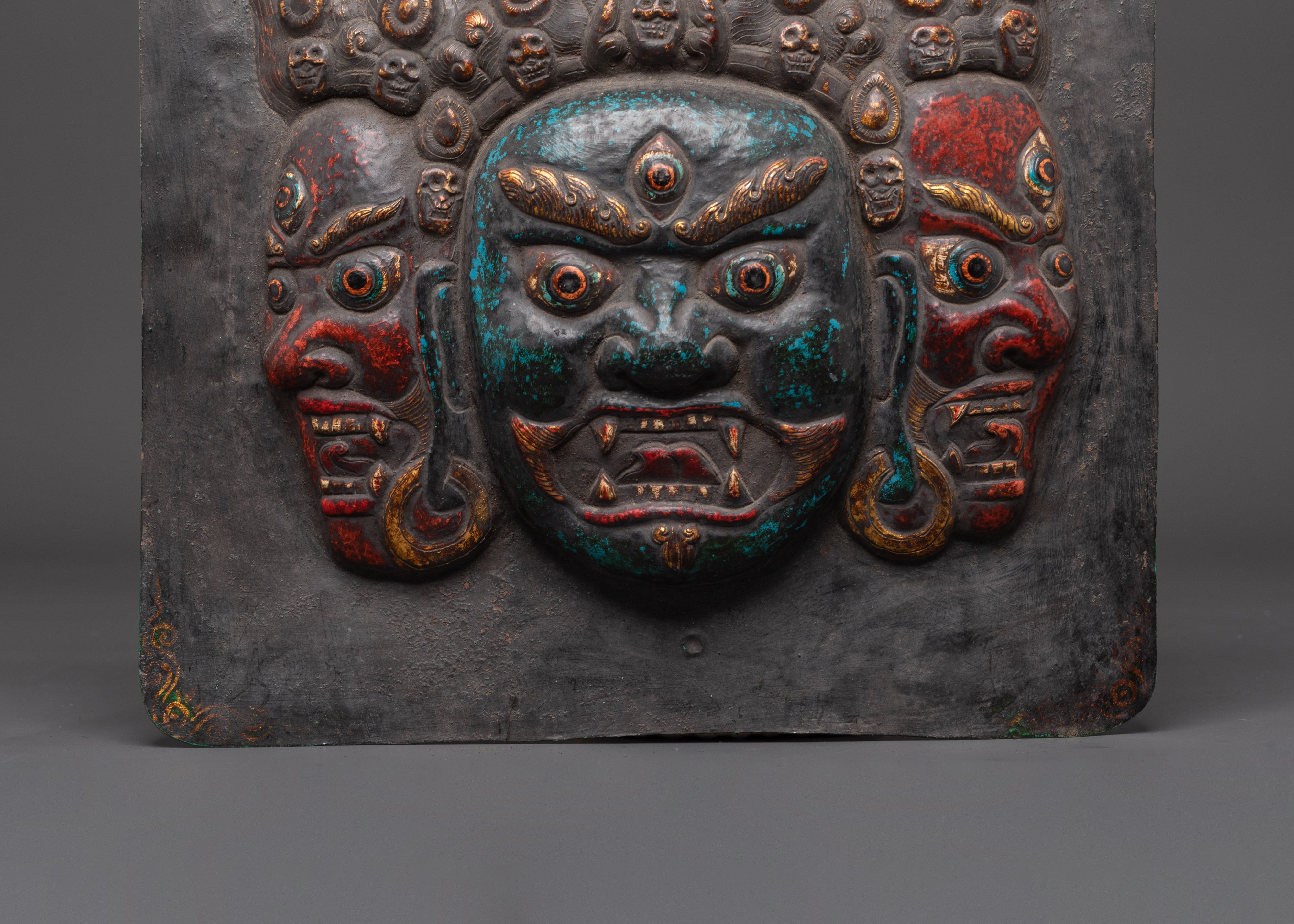 Handcrafted Mahakala Wall Hanging | Sacred Wall Art for Protection, Spiritual Energy