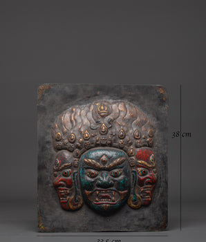 Handcrafted Mahakala Wall Hanging | Sacred Wall Art for Protection, Spiritual Energy