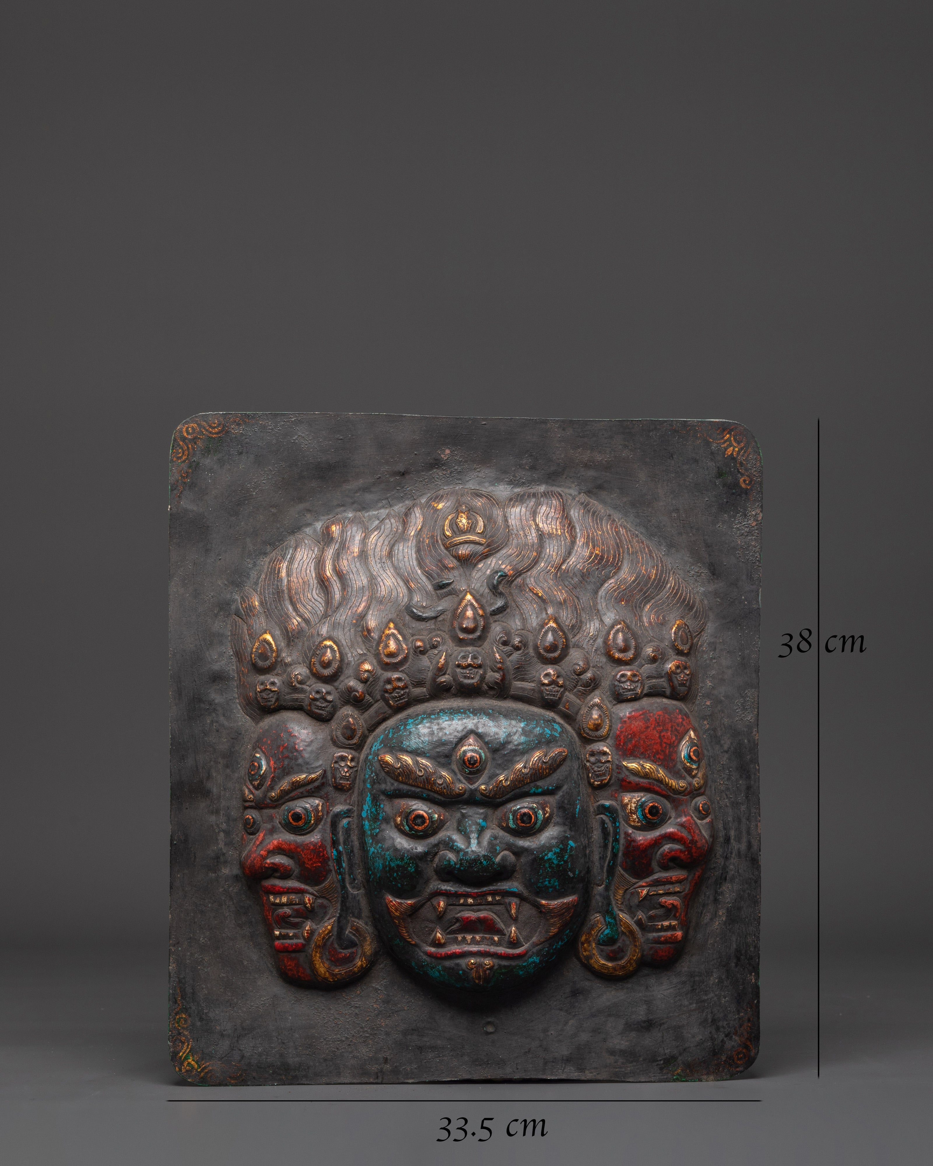 Handcrafted Mahakala Wall Hanging | Sacred Wall Art for Protection, Spiritual Energy
