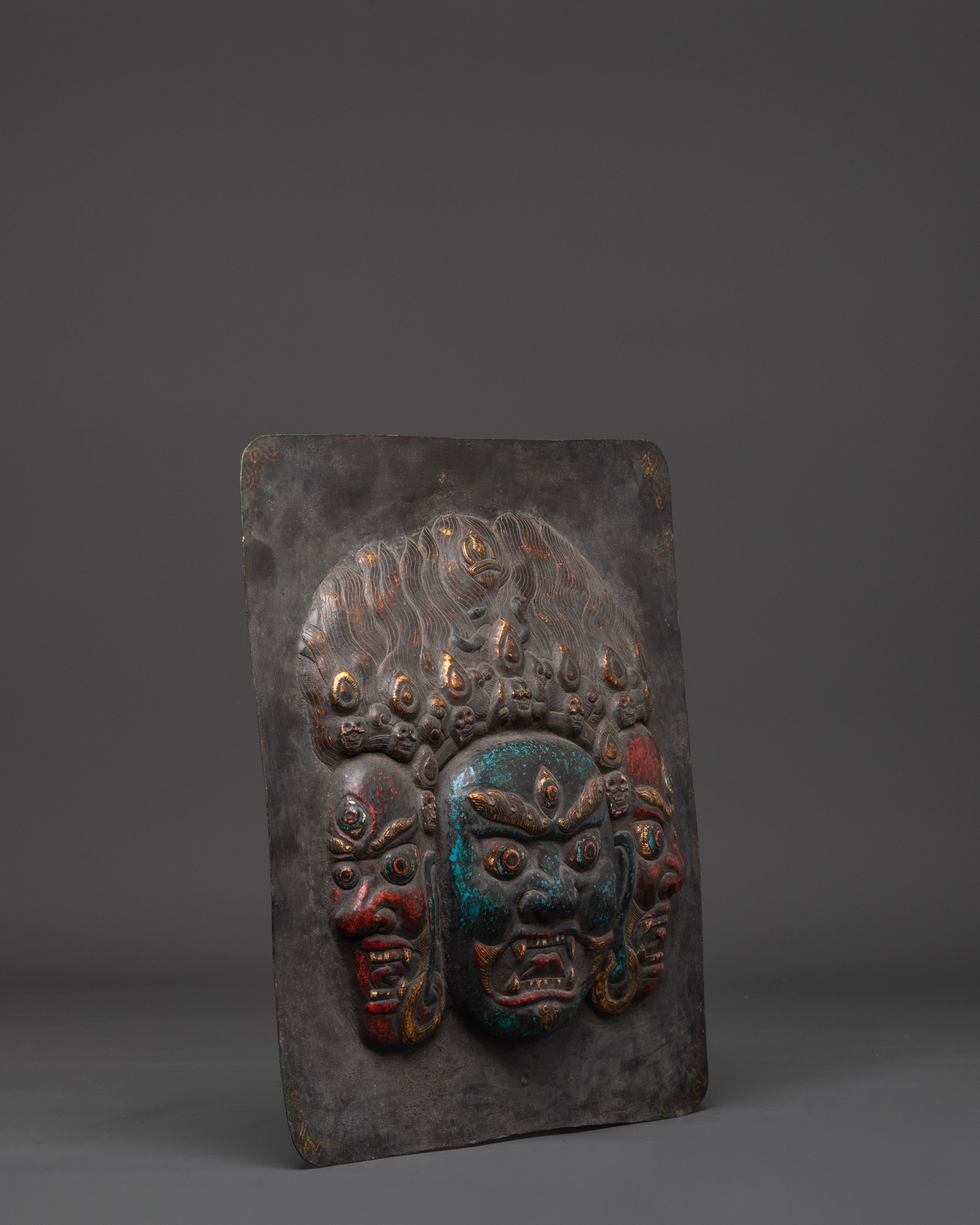 Handcrafted Mahakala Wall Hanging | Sacred Wall Art for Protection, Spiritual Energy