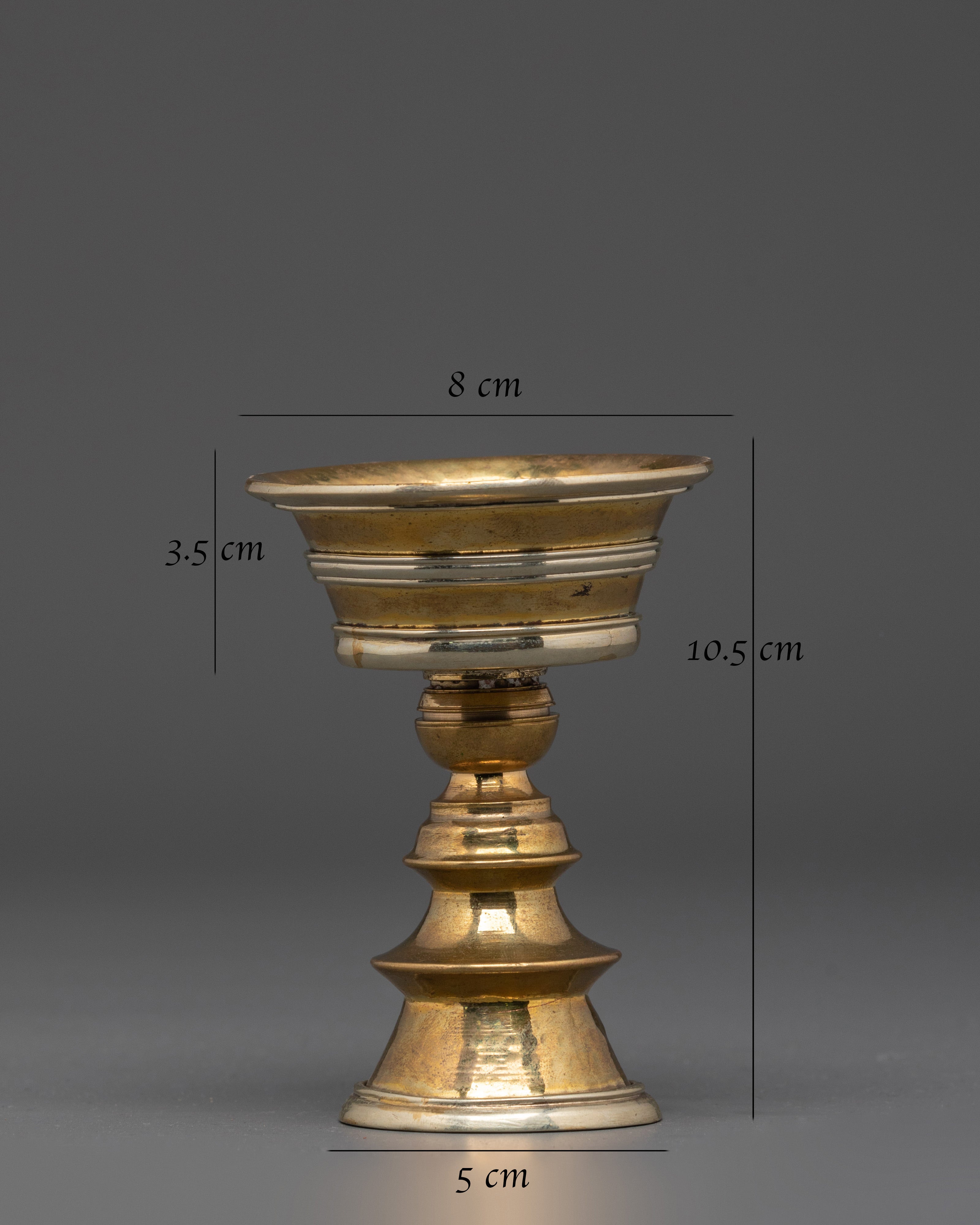 Tibetan Butter Lamp for Ritual Offerings | Handcrafted Copper and Brass Altar Lamp