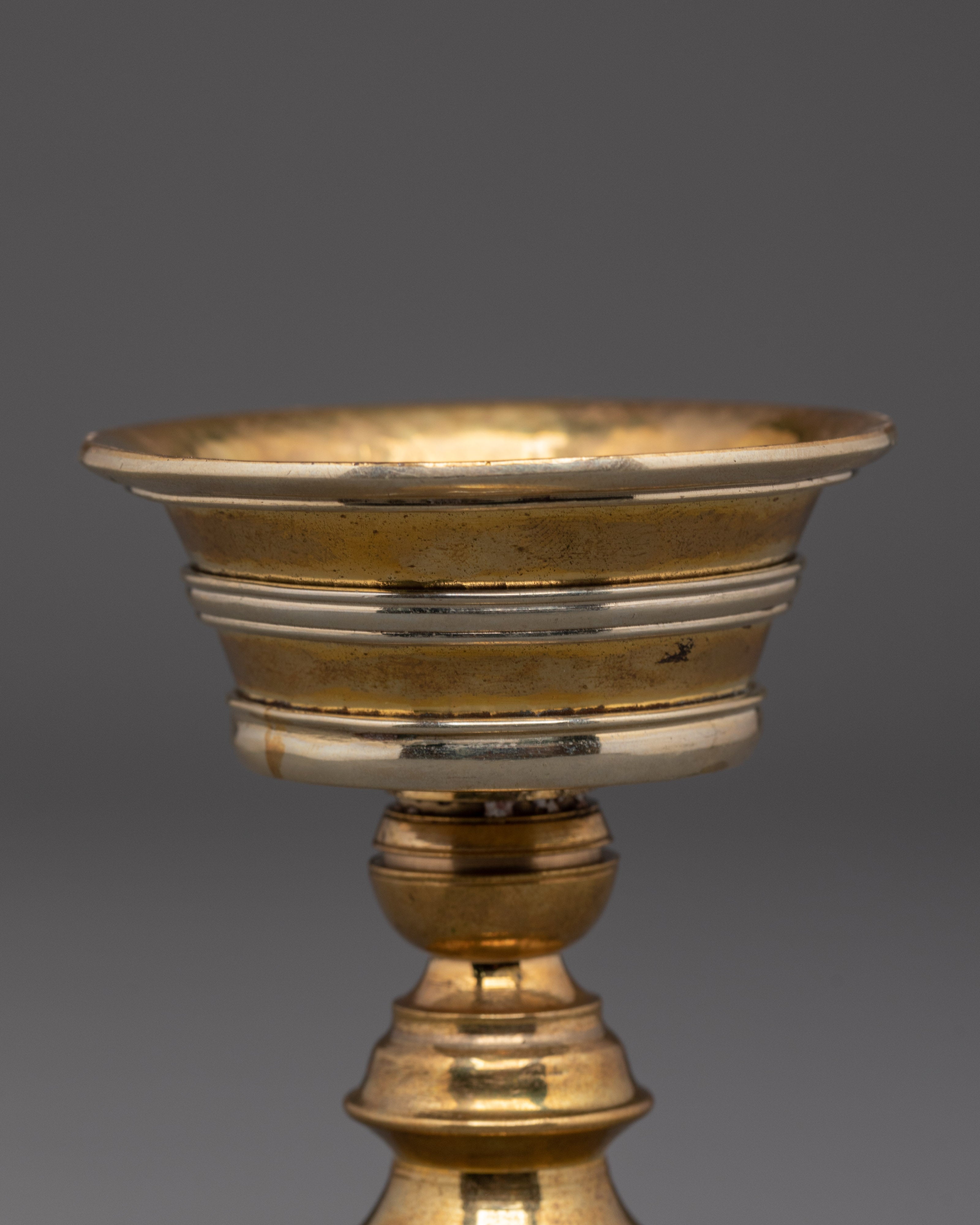 Tibetan Butter Lamp for Ritual Offerings | Handcrafted Copper and Brass Altar Lamp