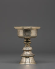 White Metal Butter Lamp | Peaceful Illumination