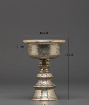 White Metal Butter Lamp | Peaceful Illumination