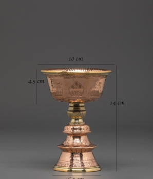 Traditional Handcrafted Butter Lamp | Copper Brass Lamp for Prayer