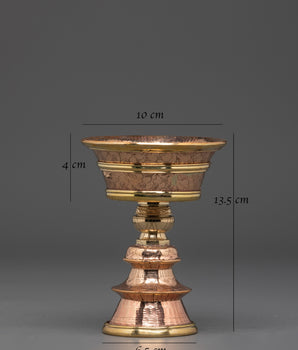 Sacred Buddhist Butter Offering Lamp | Copper Brass Shrine Light