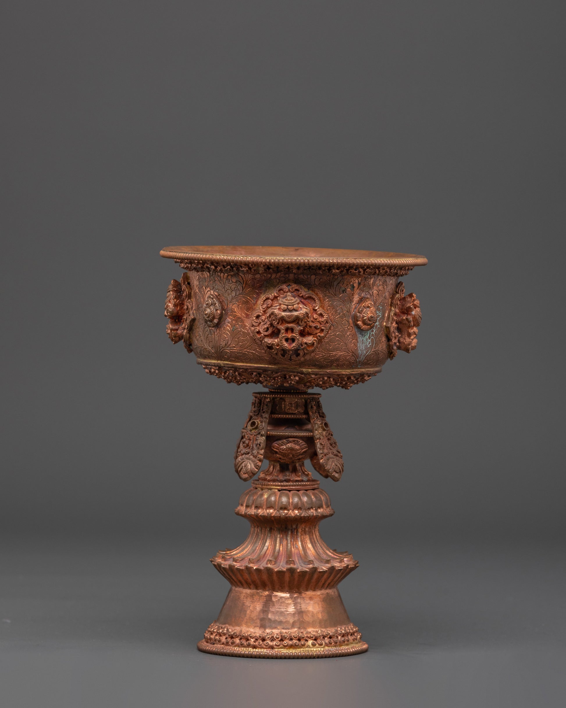 Copper Carved Butter Lamp