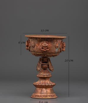 Copper Carved Butter Lamp | Buddhist Shrine and Meditation