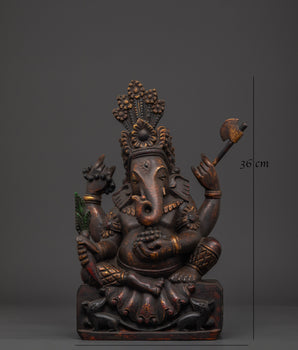 Divine Symbol of Wisdom Ganesha Sculpture | Hindu Elephant God Statue