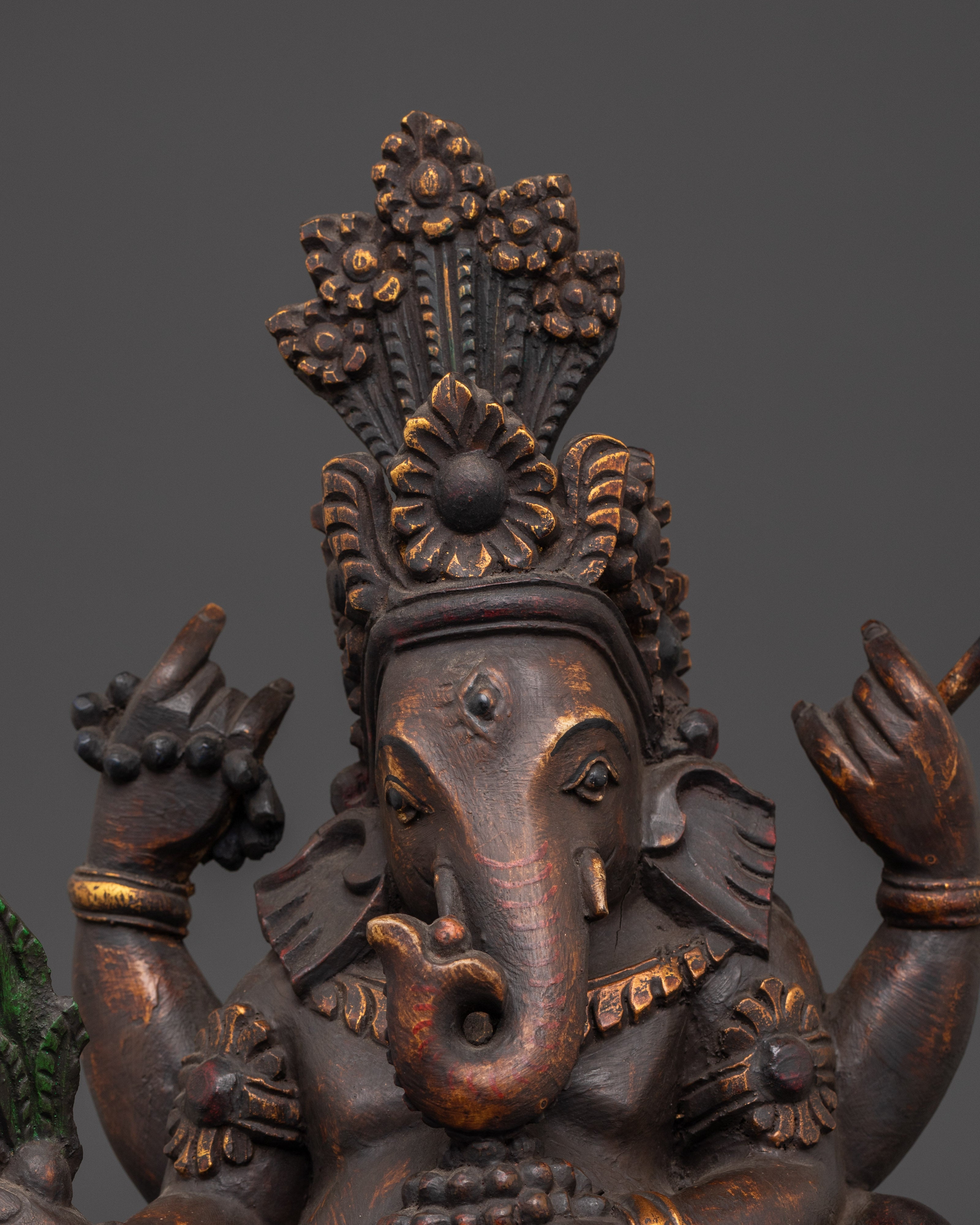 Divine Symbol of Wisdom Ganesha Sculpture | Hindu Elephant God Statue