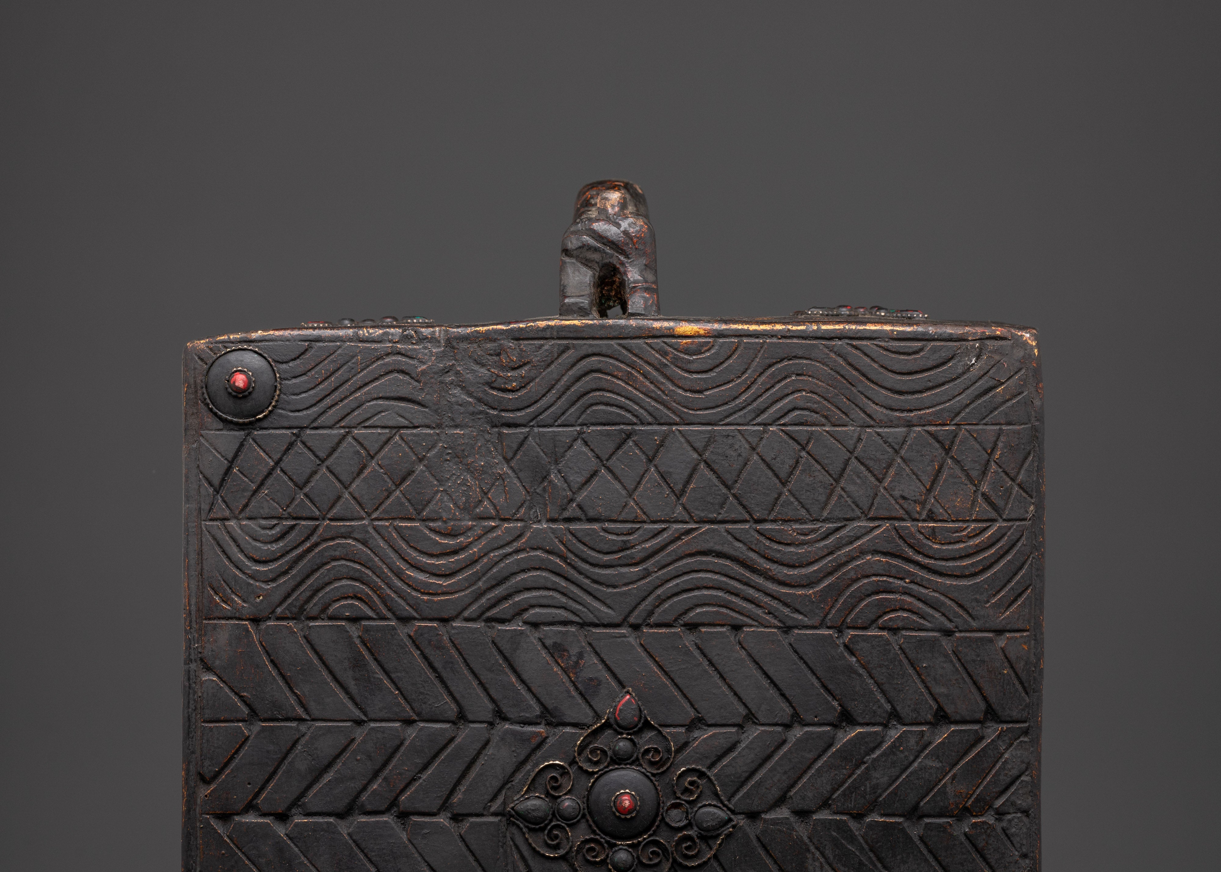 Sacred Shakyamuni Buddha in Wooden Box | Handcrafted Tibetan Buddhist Shrine