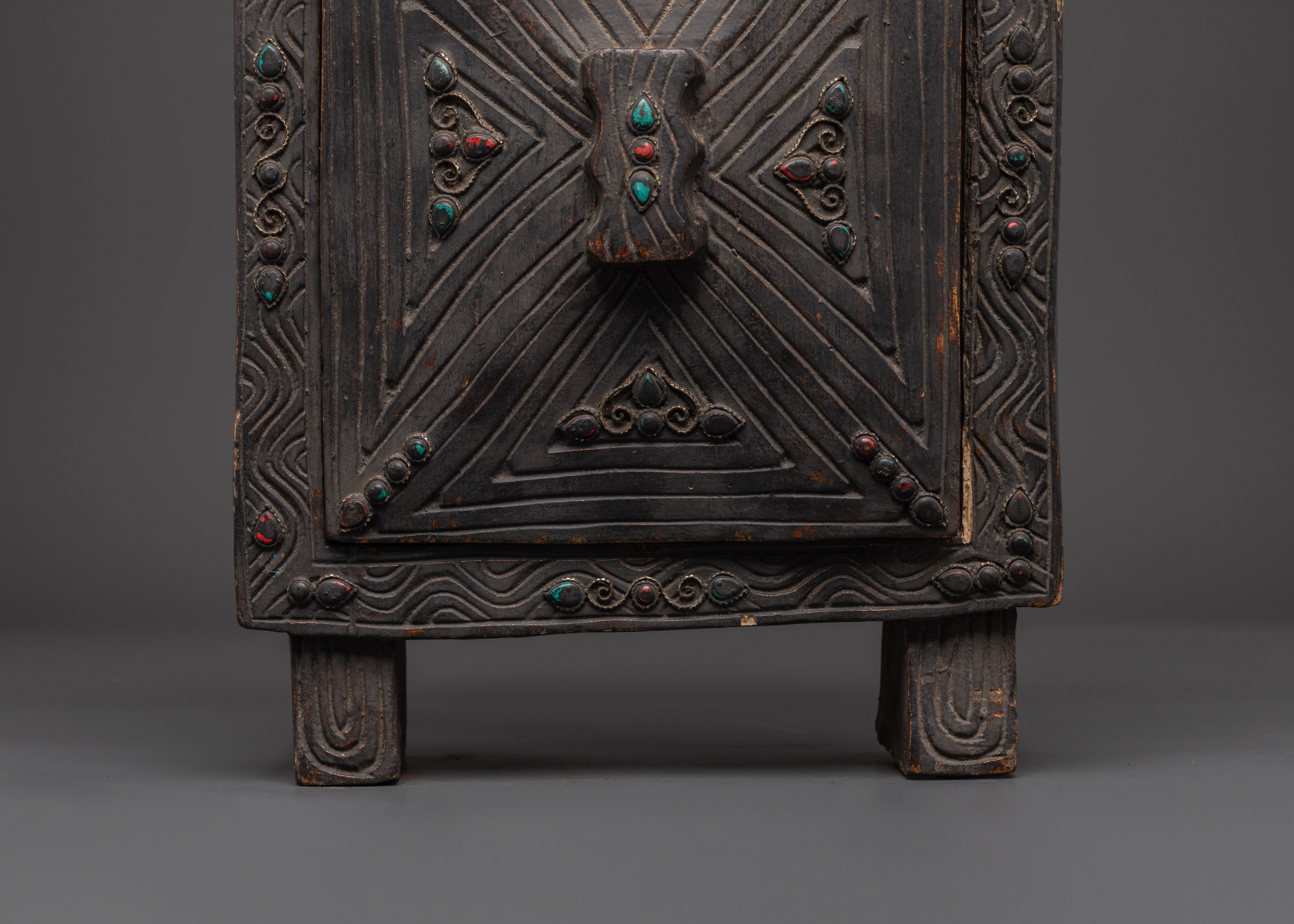 Sacred Shakyamuni Buddha in Wooden Box | Handcrafted Tibetan Buddhist Shrine