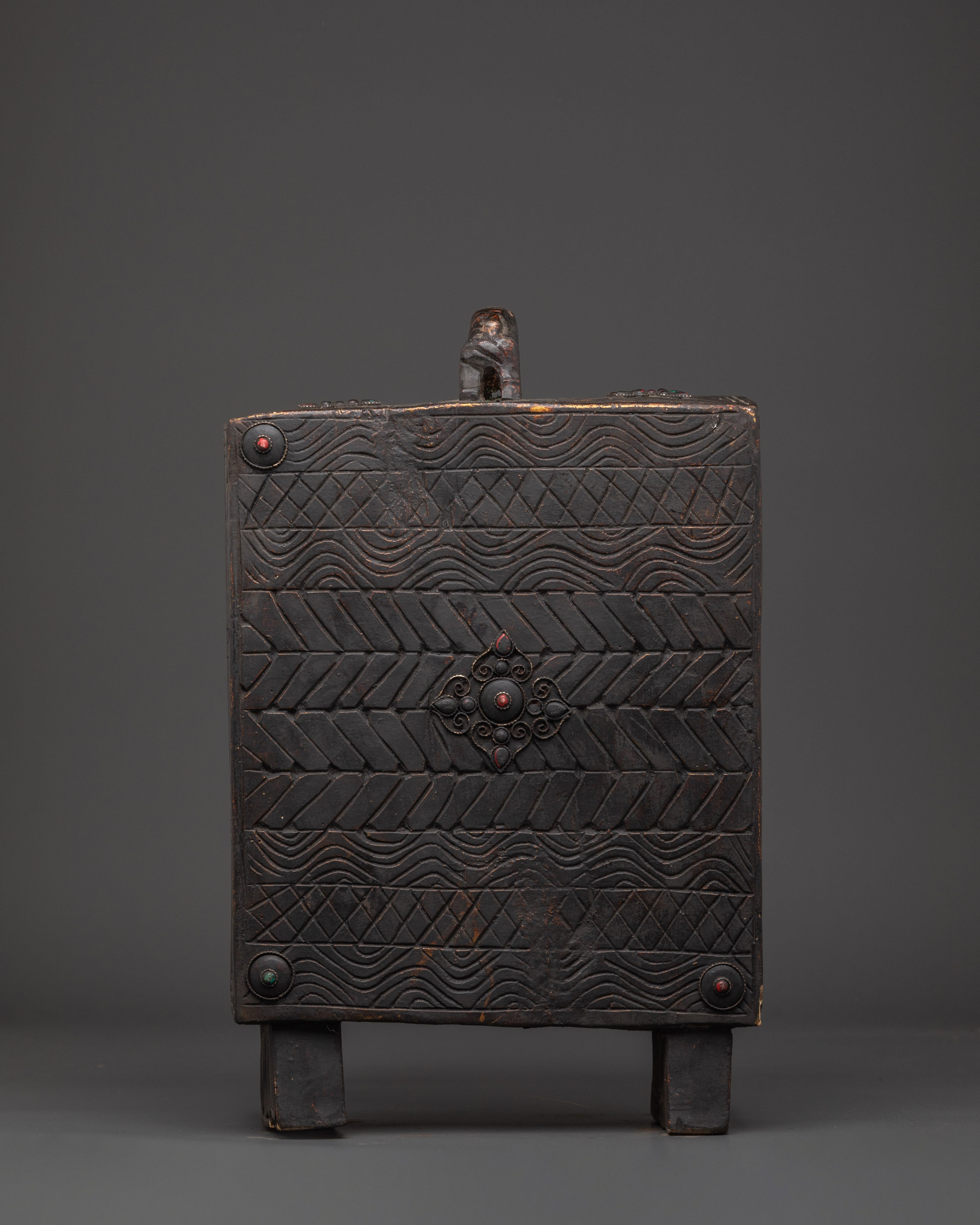 Sacred Shakyamuni Buddha in Wooden Box | Handcrafted Tibetan Buddhist Shrine