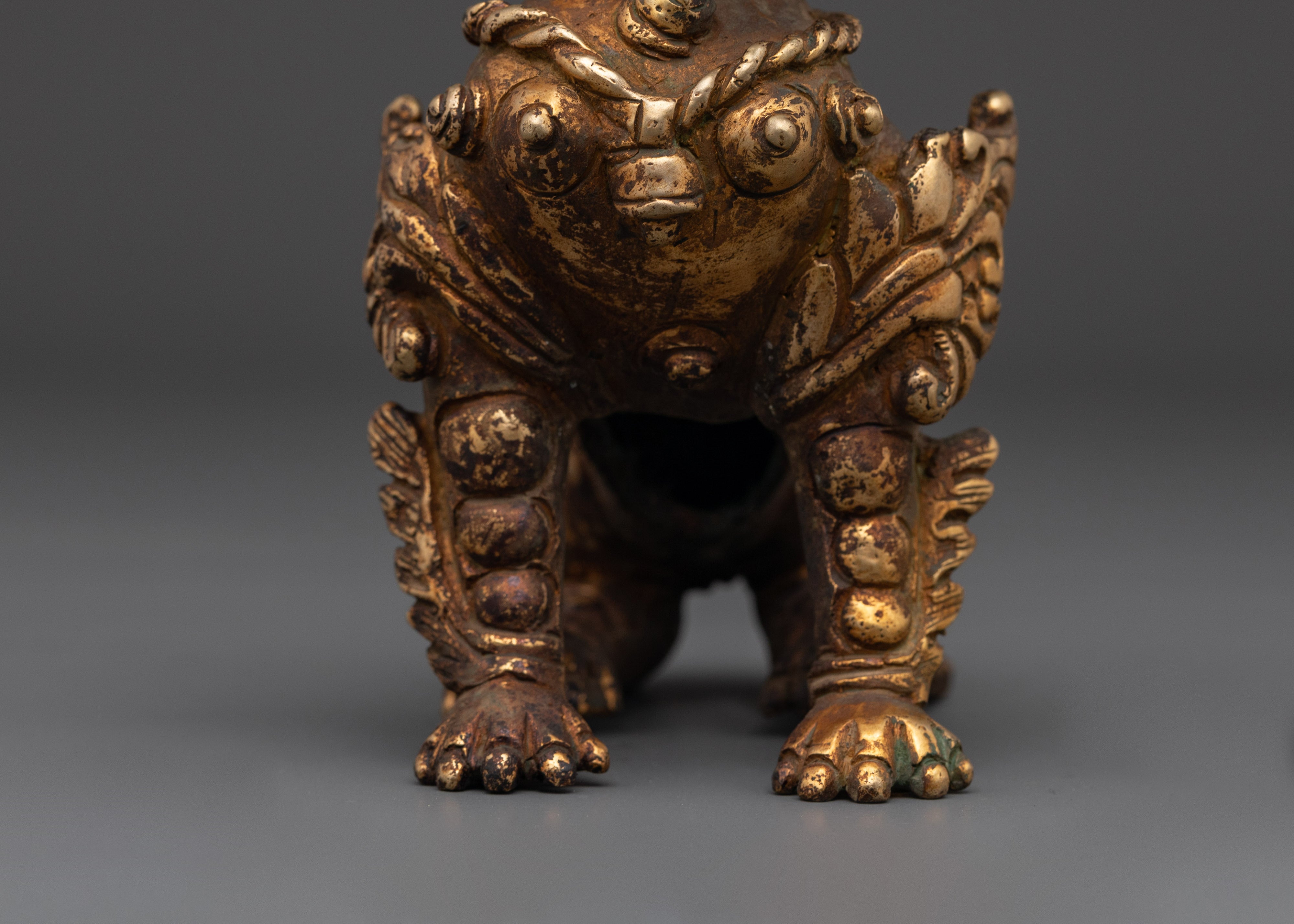 Handcrafted Lion Statue Set for Home Decor | Brass Tibetan Guardian Sculptures
