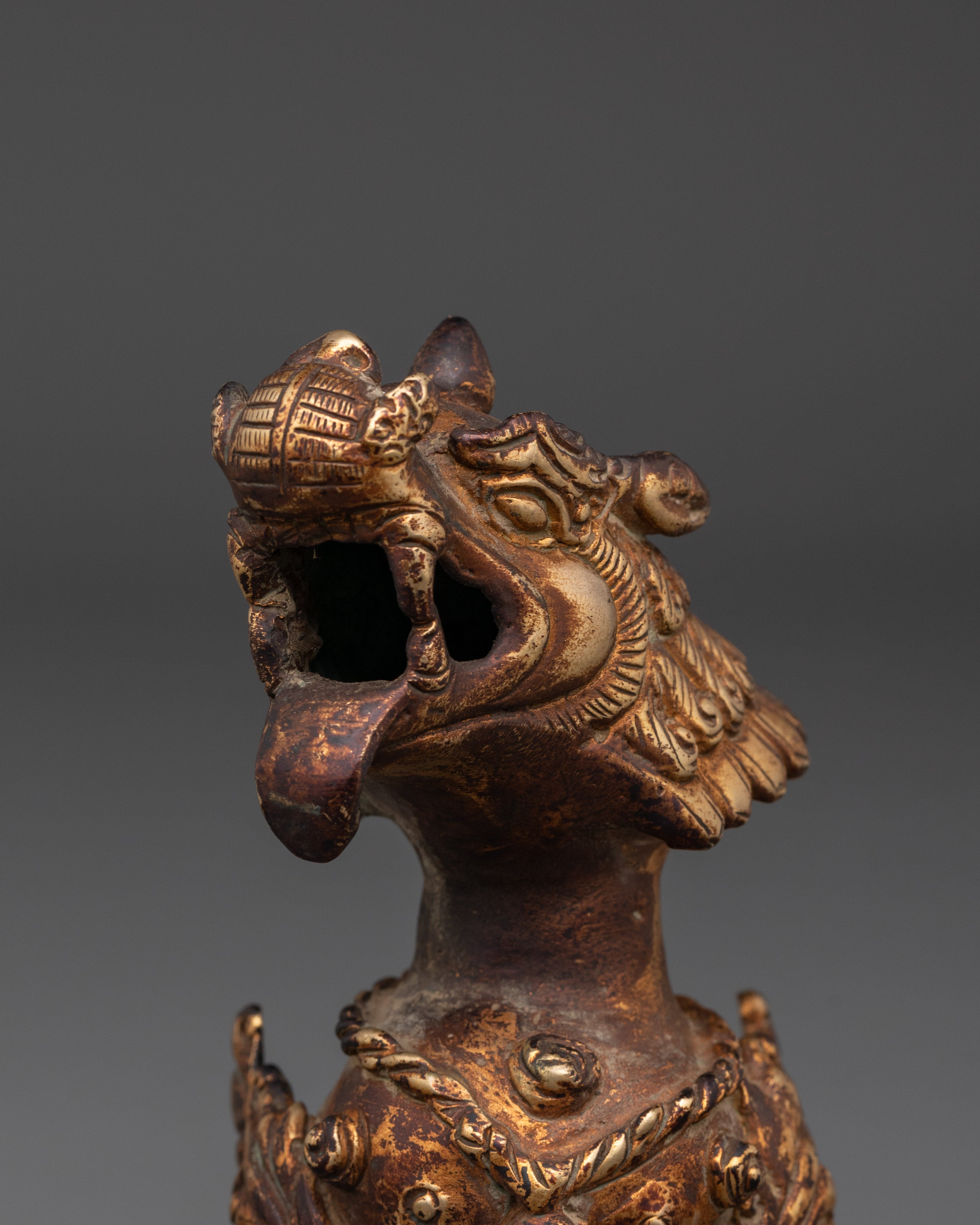 Handcrafted Lion Statue Set for Home Decor | Brass Tibetan Guardian Sculptures