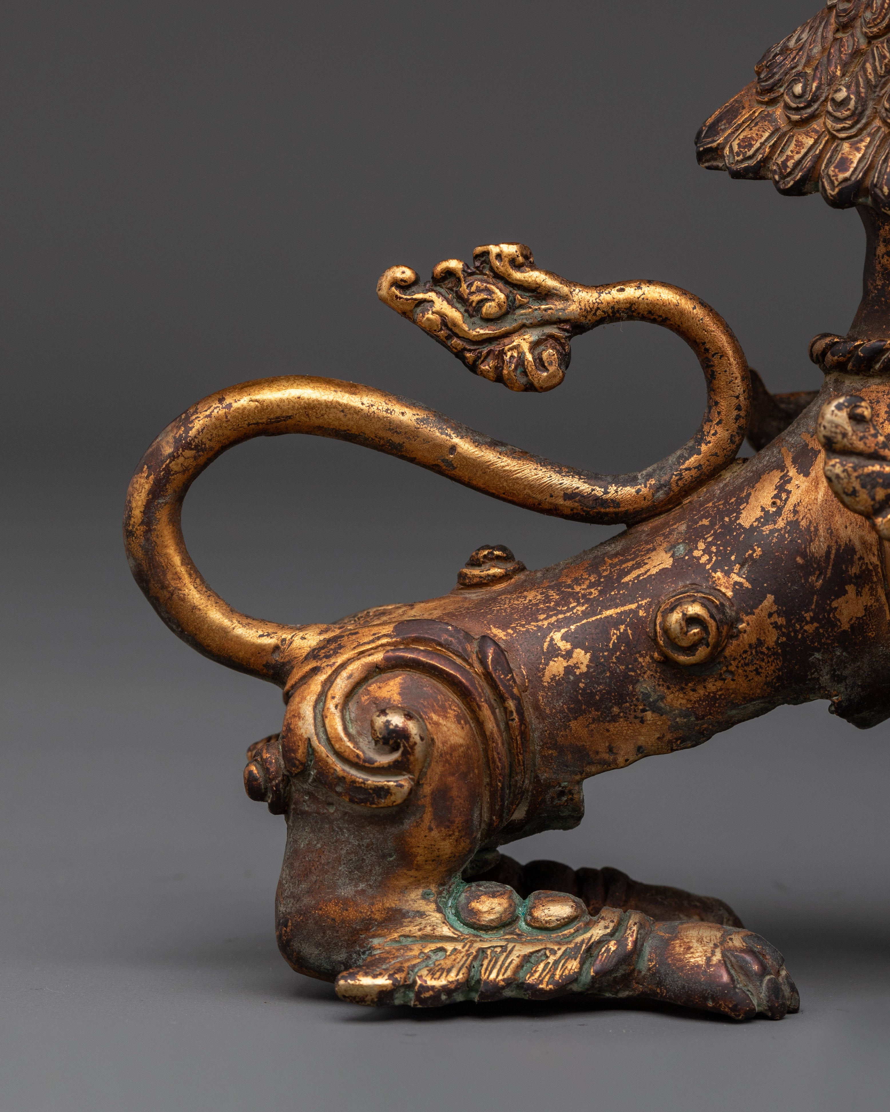 Handcrafted Lion Statue Set for Home Decor | Brass Tibetan Guardian Sculptures