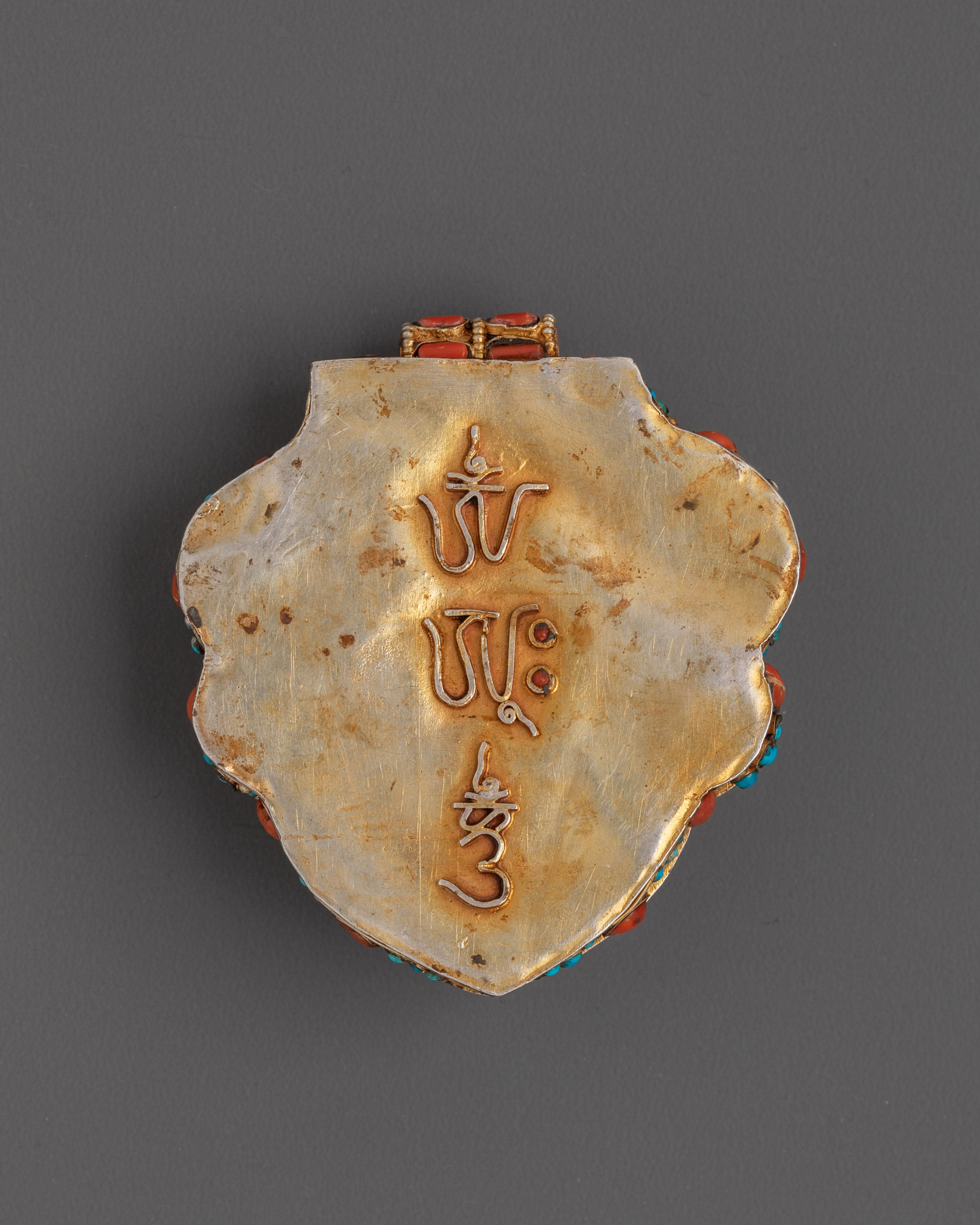 Handmade Ghau Box Locket With Manjushri Figure |  Tibetan Buddhist Amulet