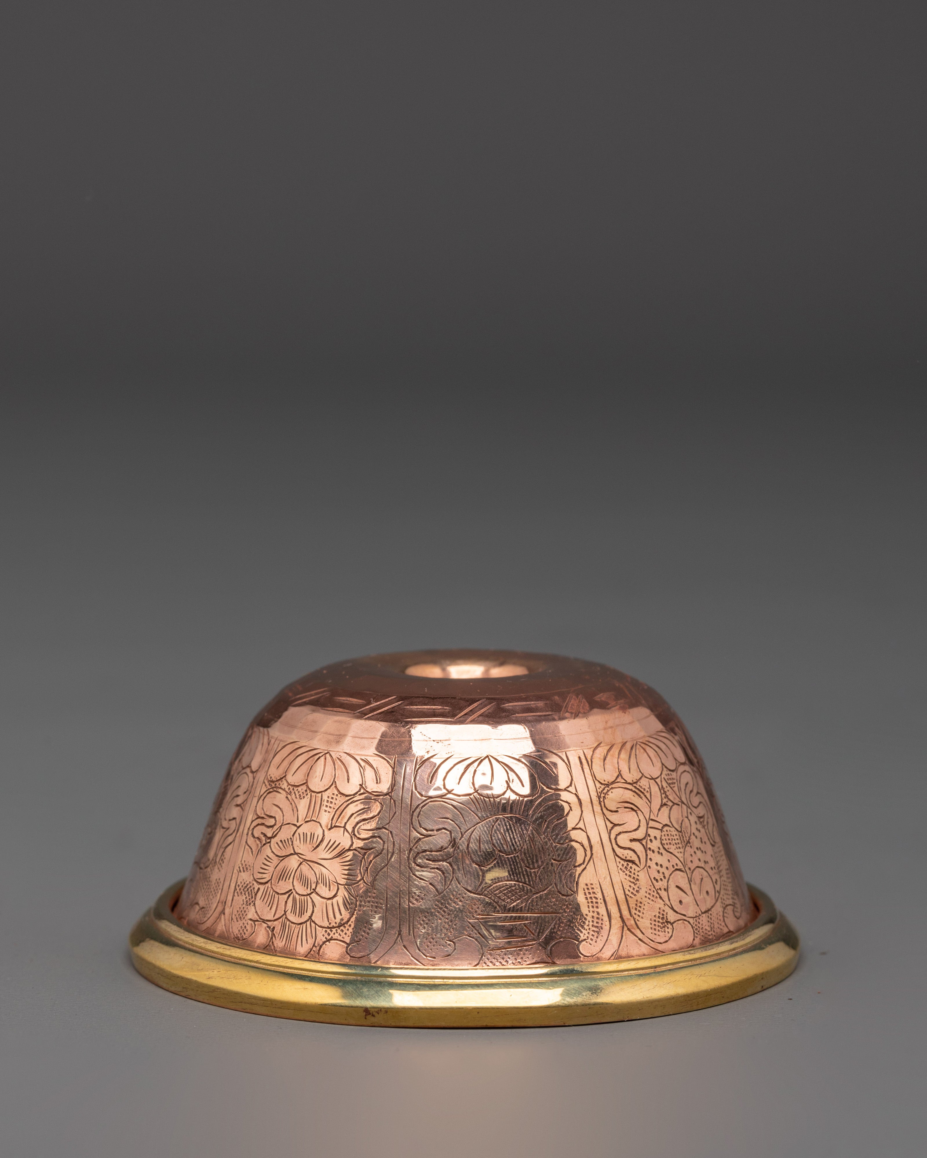 Buddhist Ritual Offering Bowl Set | Handcrafted Copper Bowls with Brass Lining