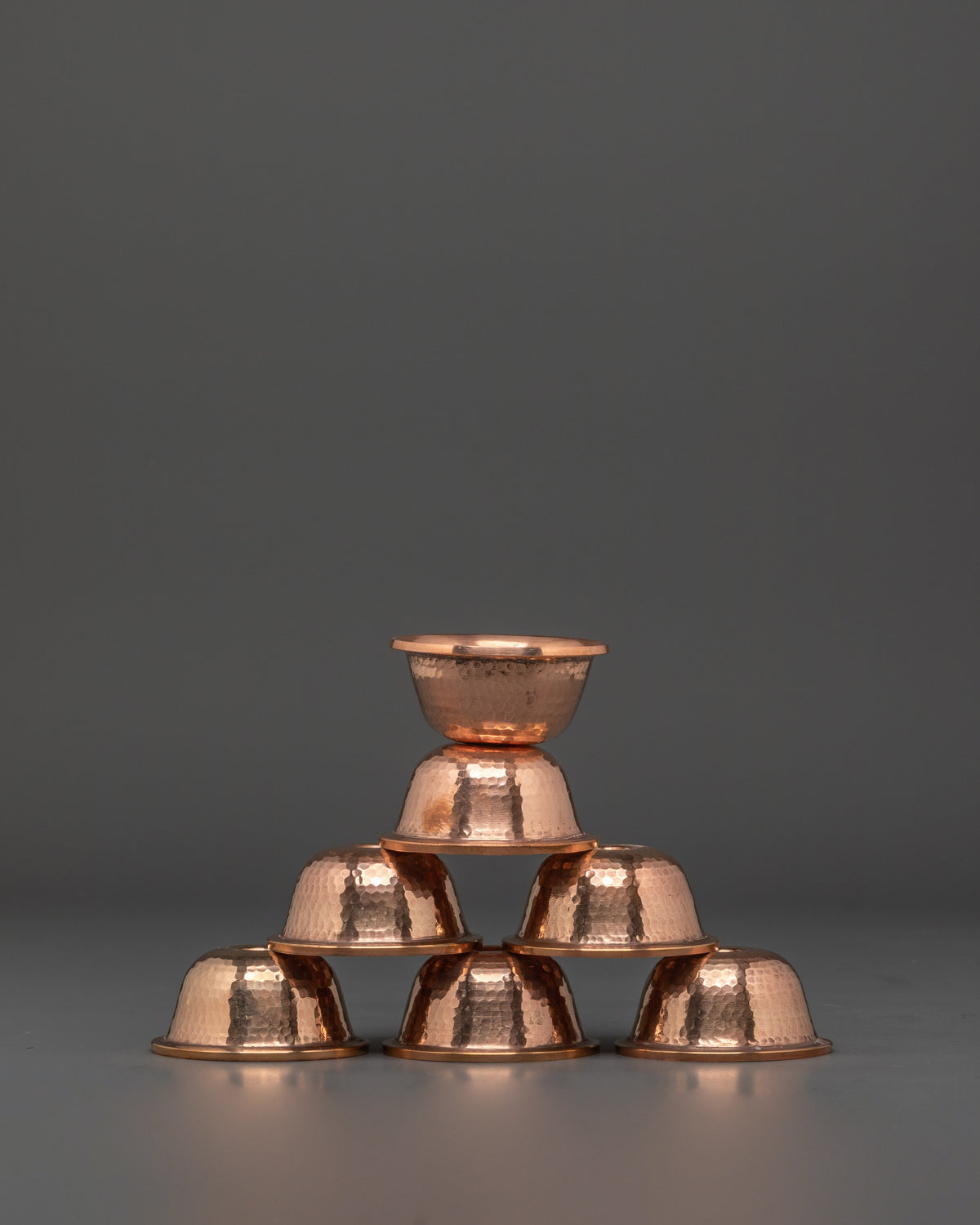 Sacred Ritual Offering Bowls Set | Handcrafted Copper Bowls with Buffed Finish