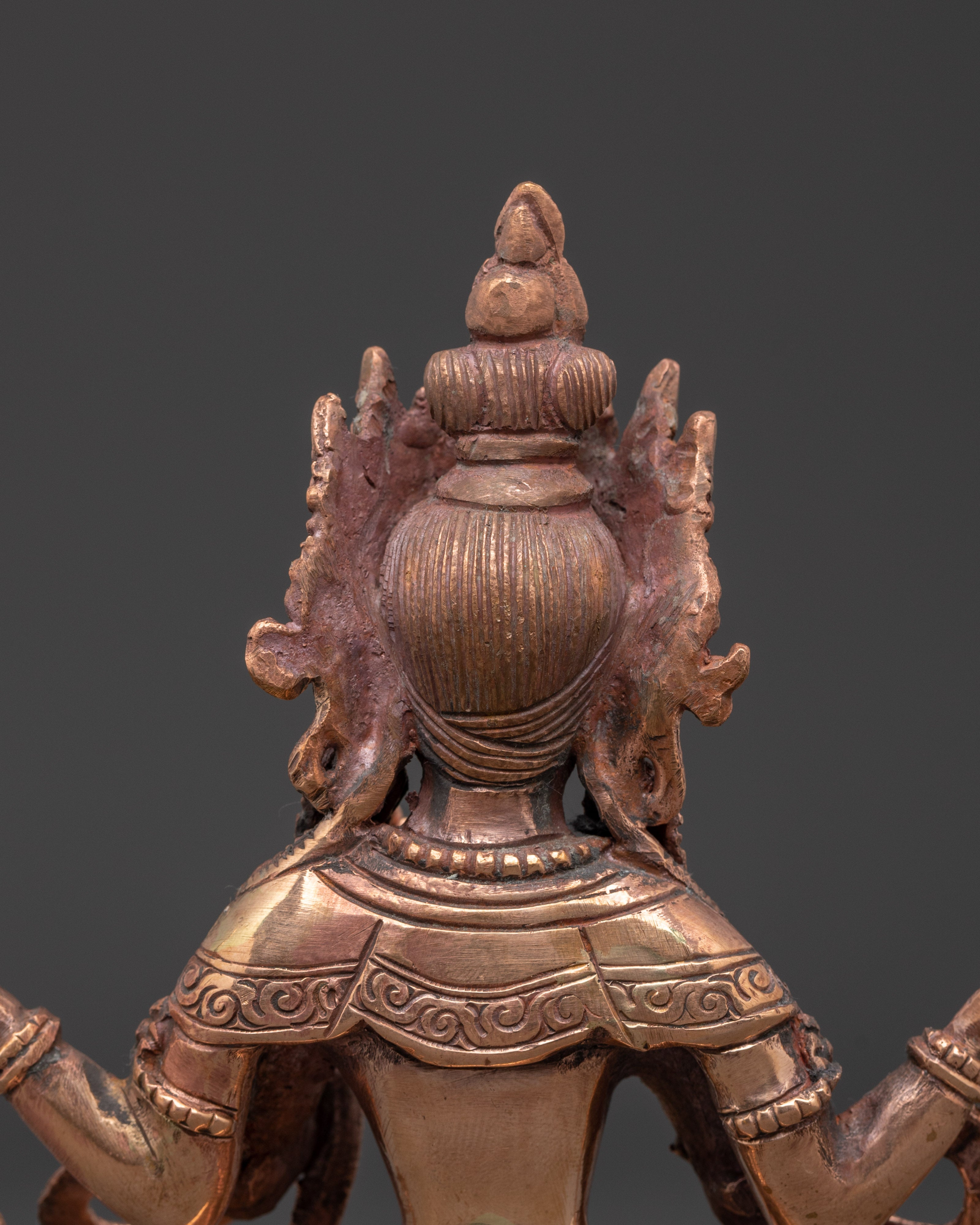 Handmade Copper Lakshmi Kamala Statue | Prosperity Deity