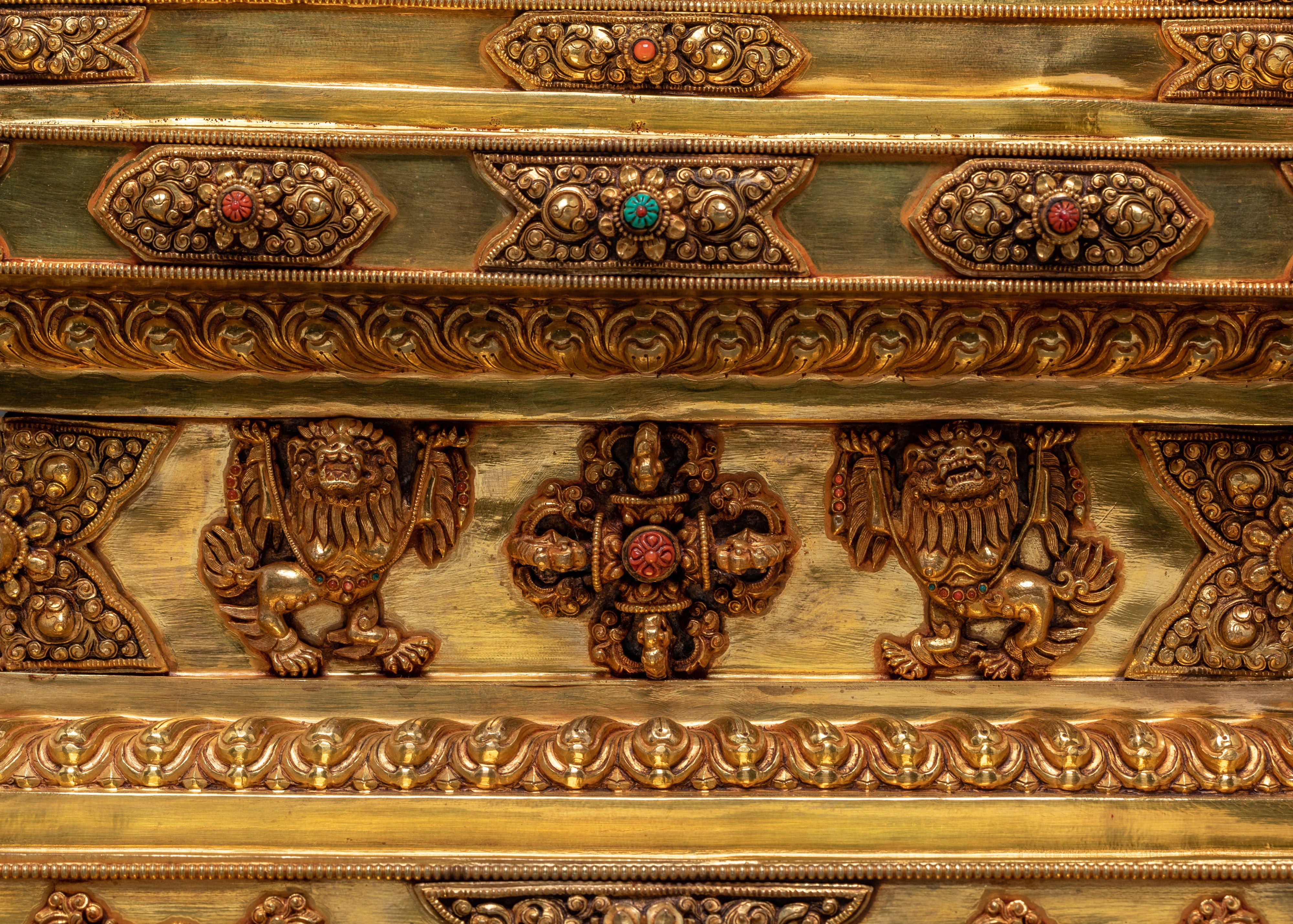 Ritual Stupa for Shrine | Gold Plated Copper Buddhist Stupa