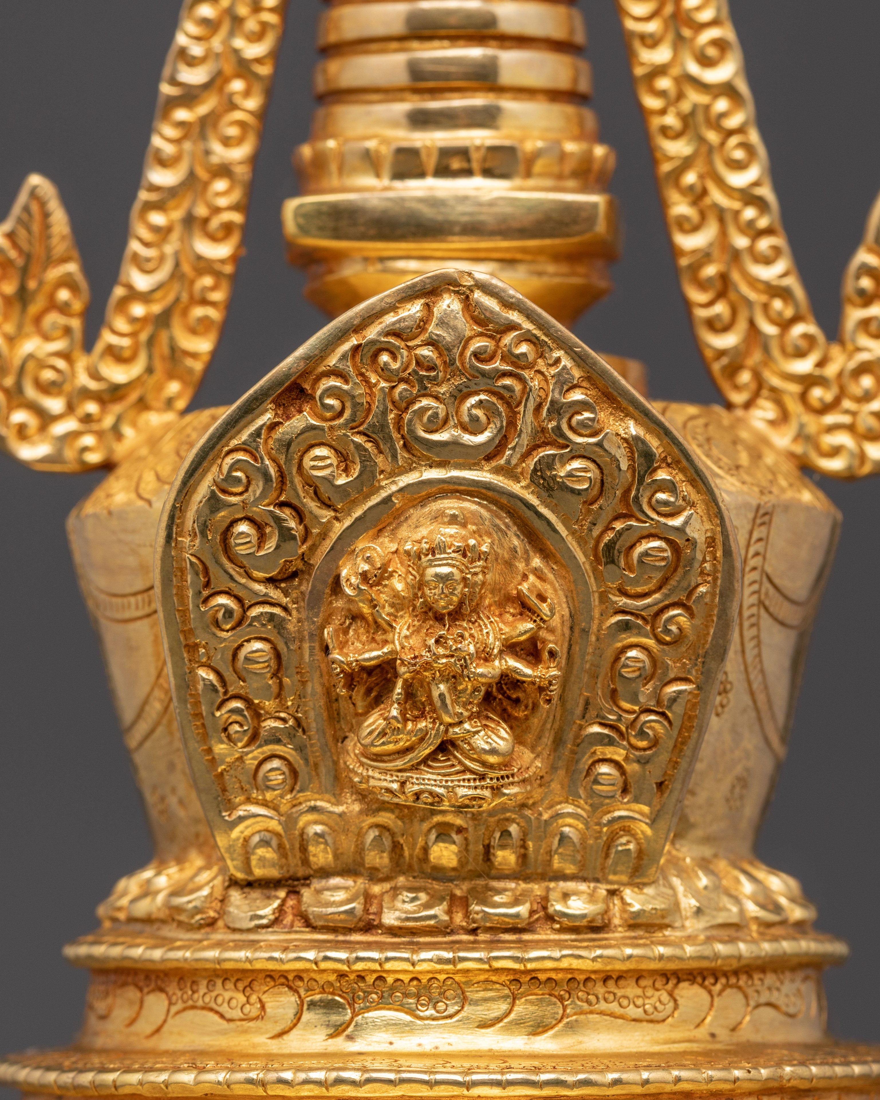 Sacred Copper Gold Plated Stupa | Buddhist Stupa