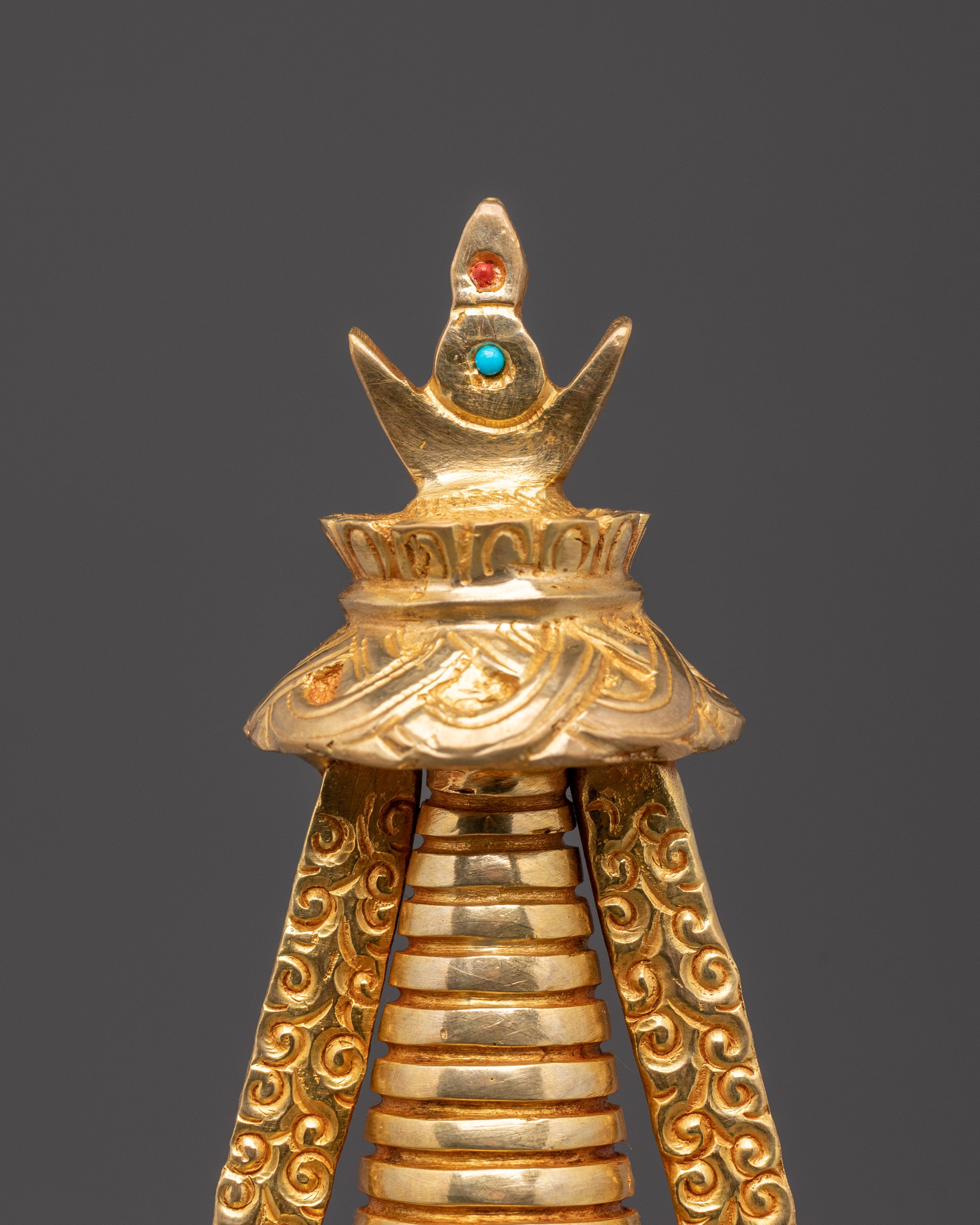 Sacred Copper Gold Plated Stupa | Buddhist Stupa