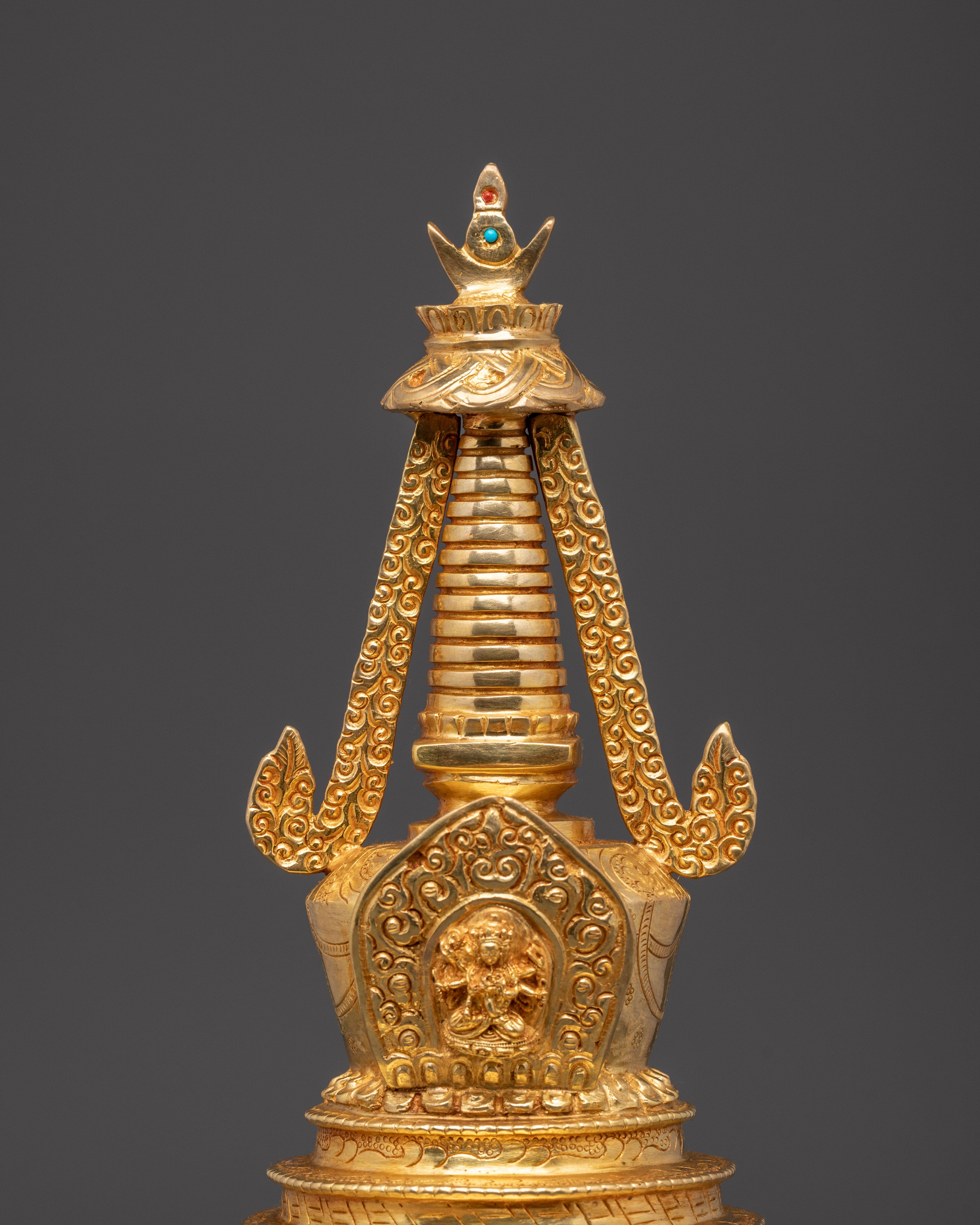 Sacred Copper Gold Plated Stupa | Buddhist Stupa