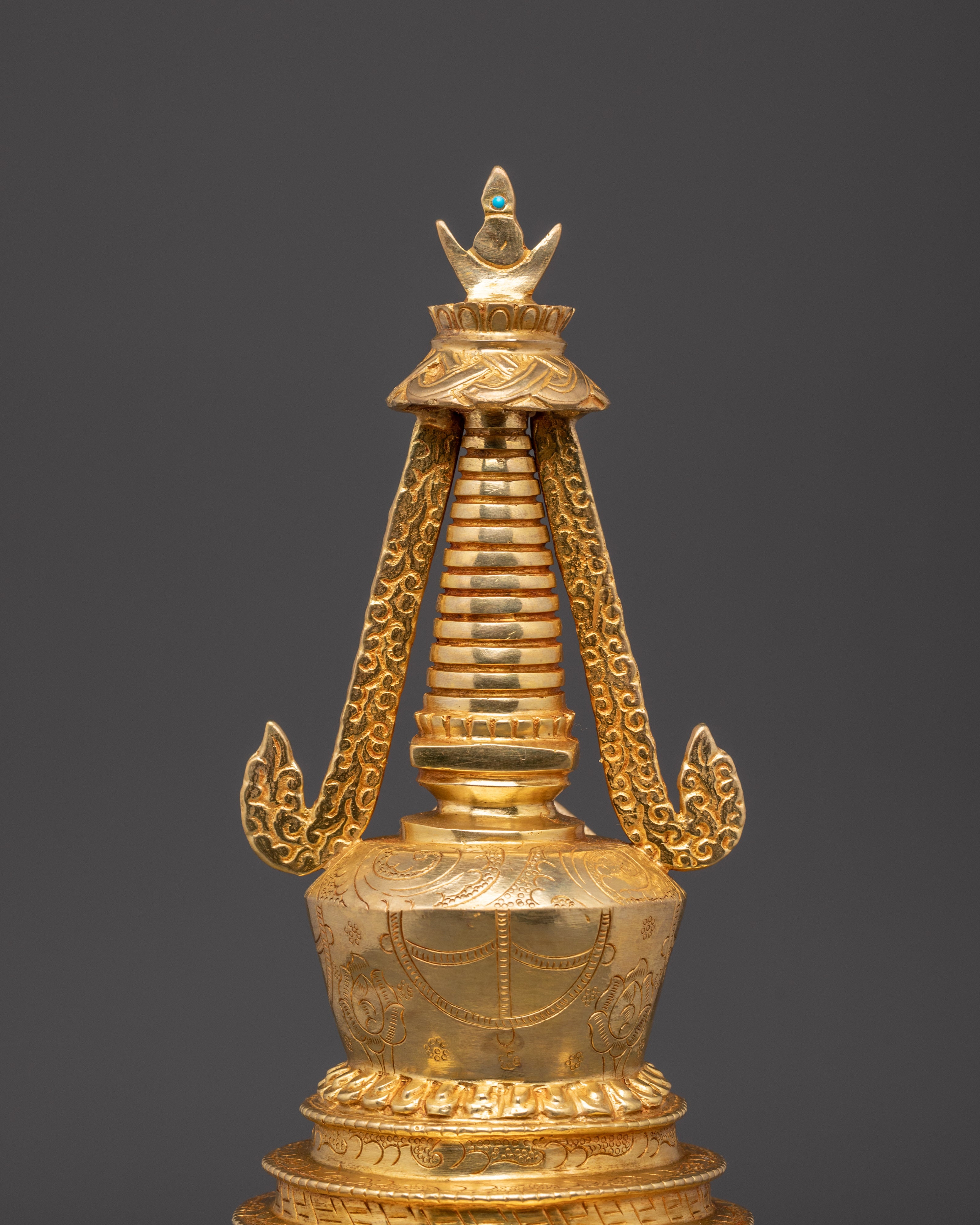 Sacred Copper Gold Plated Stupa | Buddhist Stupa