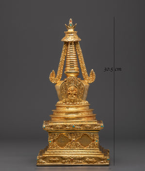 Sacred Copper Gold Plated Stupa | Buddhist Stupa
