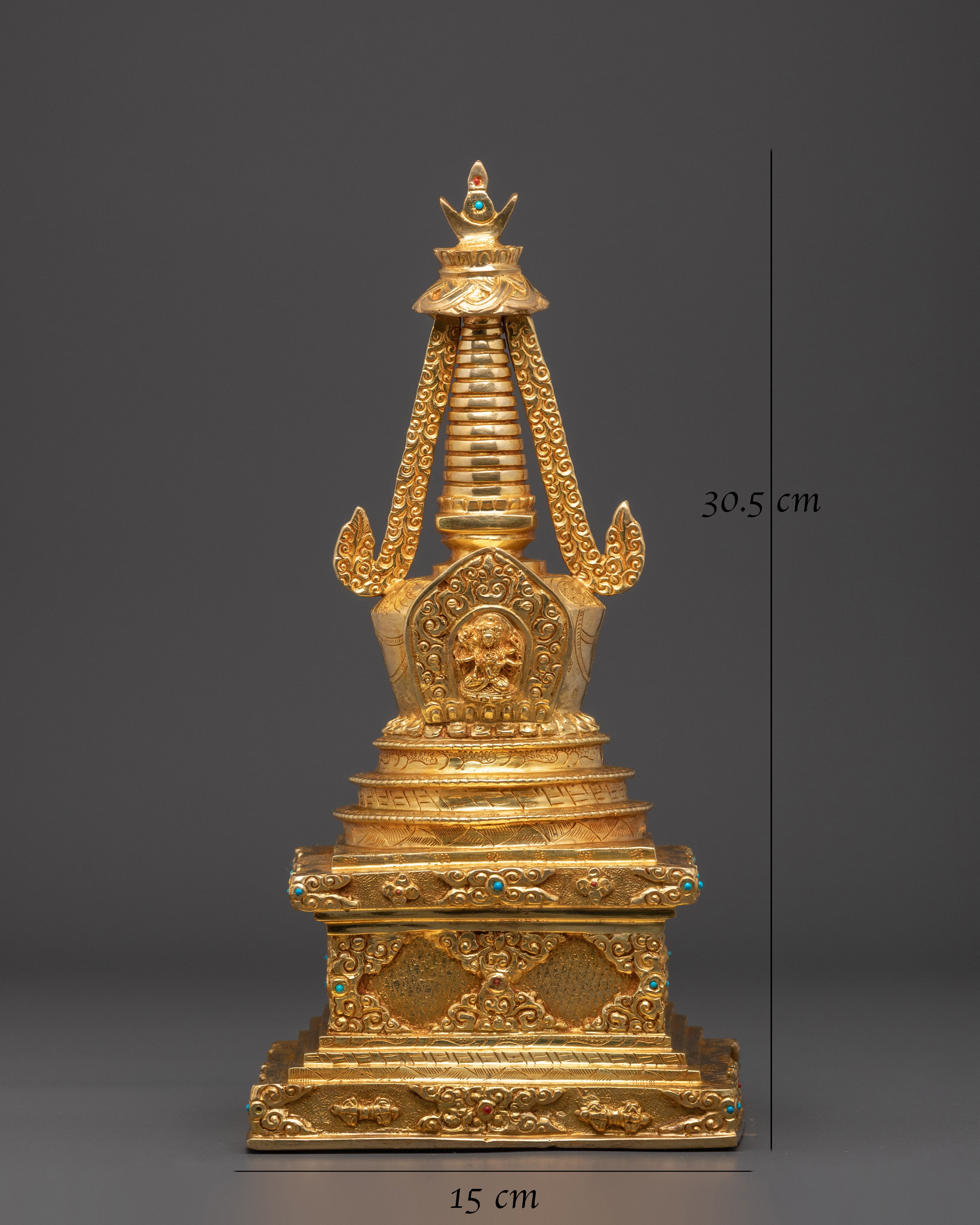 Sacred Copper Gold Plated Stupa | Buddhist Stupa