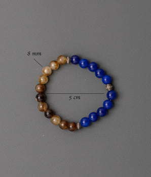 Lapis Lazuli Bracelet for Accessory | Artificial Beads Buddhist Bracelet
