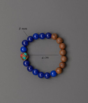 Artificial Beads Bracelet | Lapis Lazuli with Wooden Bead Bracelet