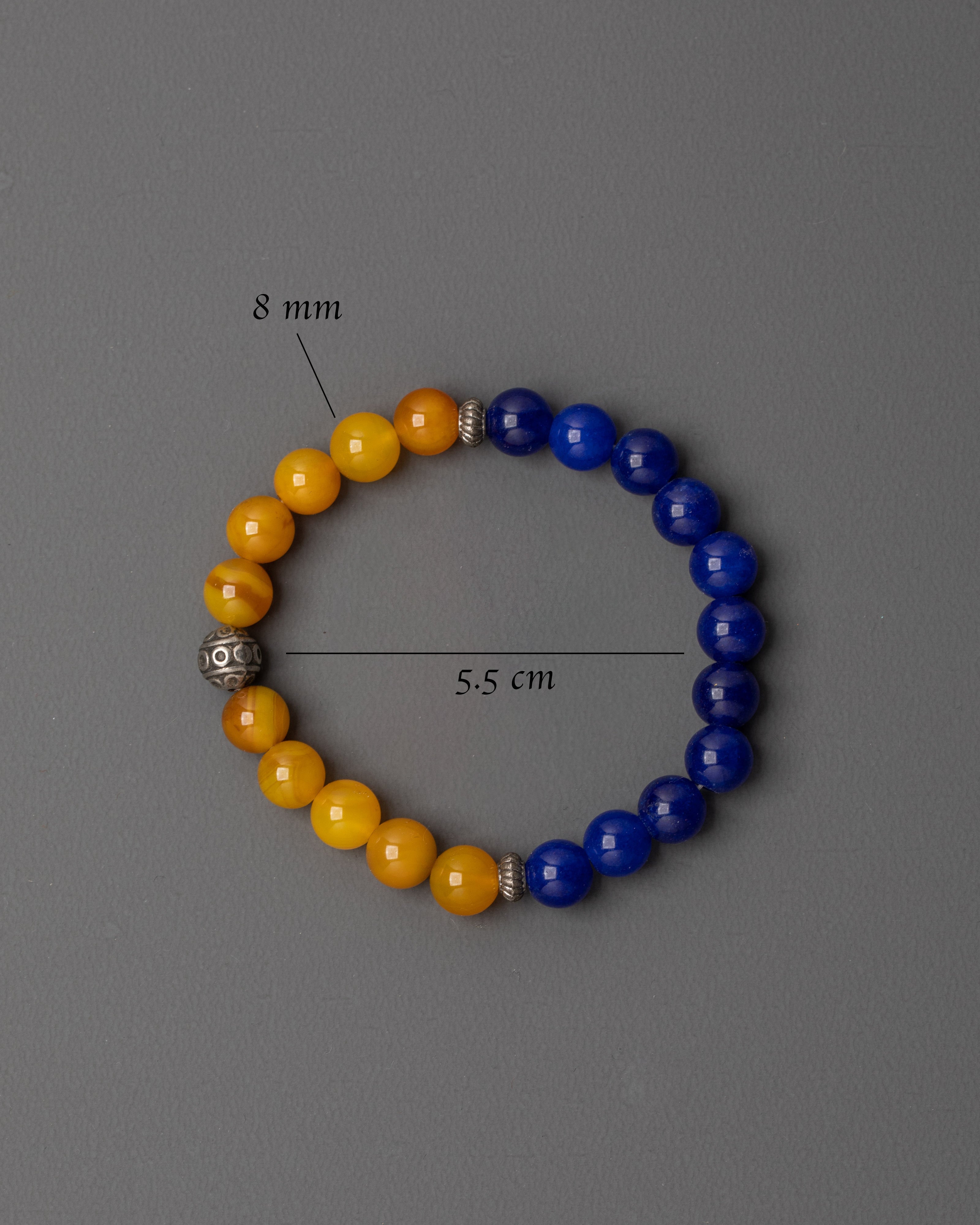 Elegant Artificial Beads Bracelet | Lapis Lazuli & Carnelian
