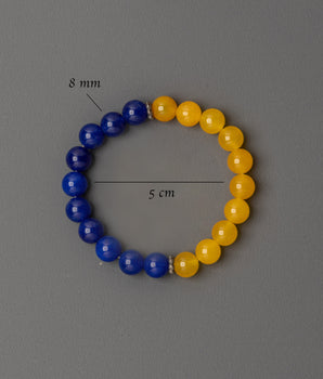 Yellow and Blue Bead Bracelet | Beaded Gift for Women and Men