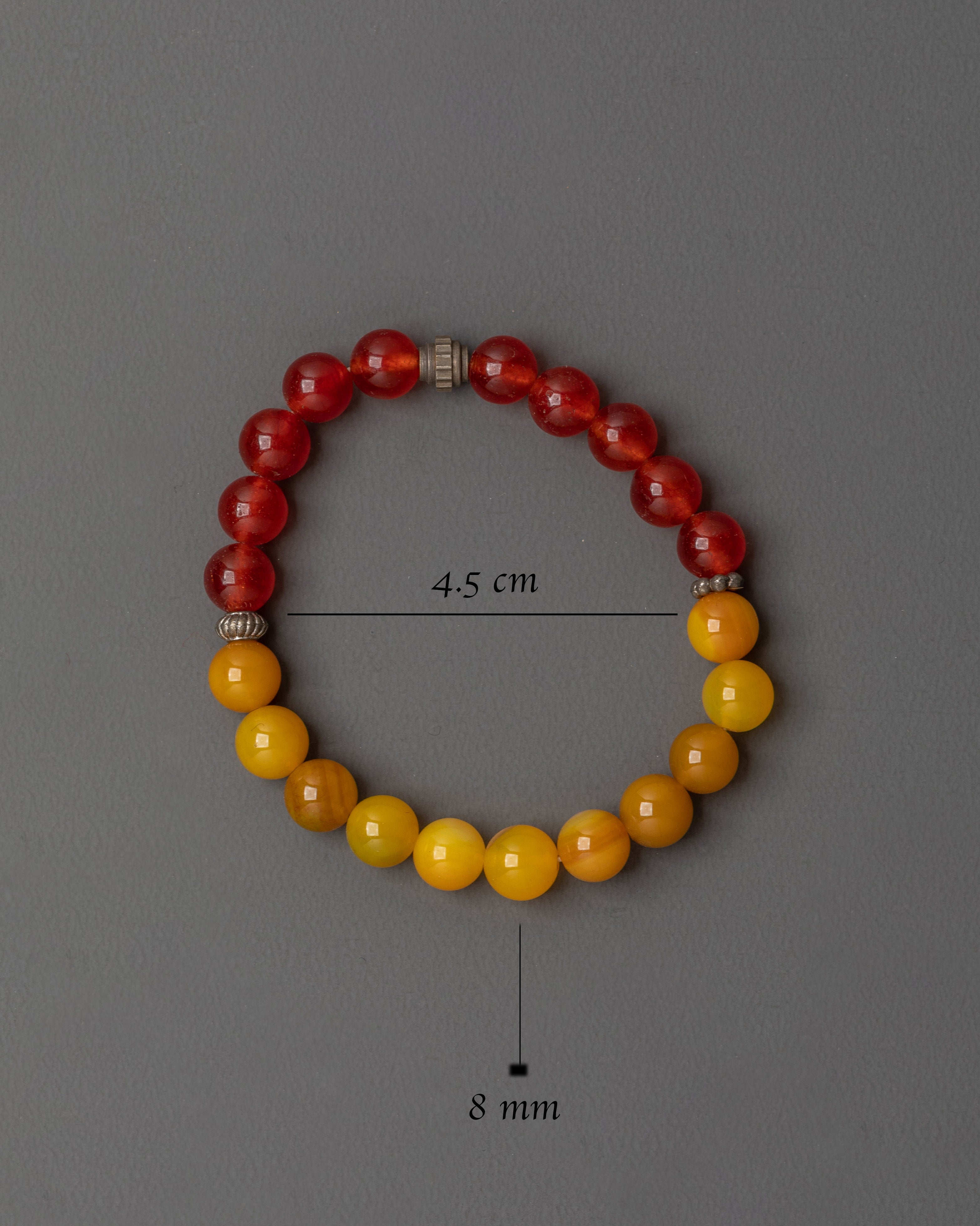 Handcrafted Bracelet for Accessory | Natural Carnelian with Yellow Jade Beads