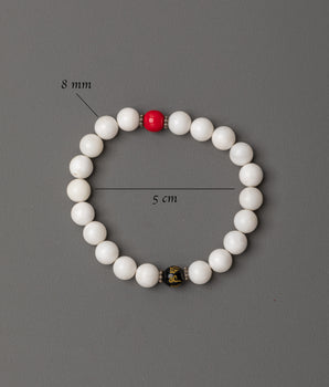 Handmade White Beaded Bracelet | Adjustable Beads Wristband