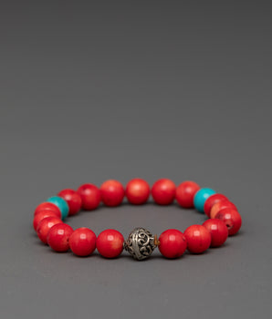 Elegant Artificial Guru Beads Bracelet | Buddhist Spiritual Jewelry