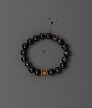 Black Beaded Bracelet with Artificial Beads