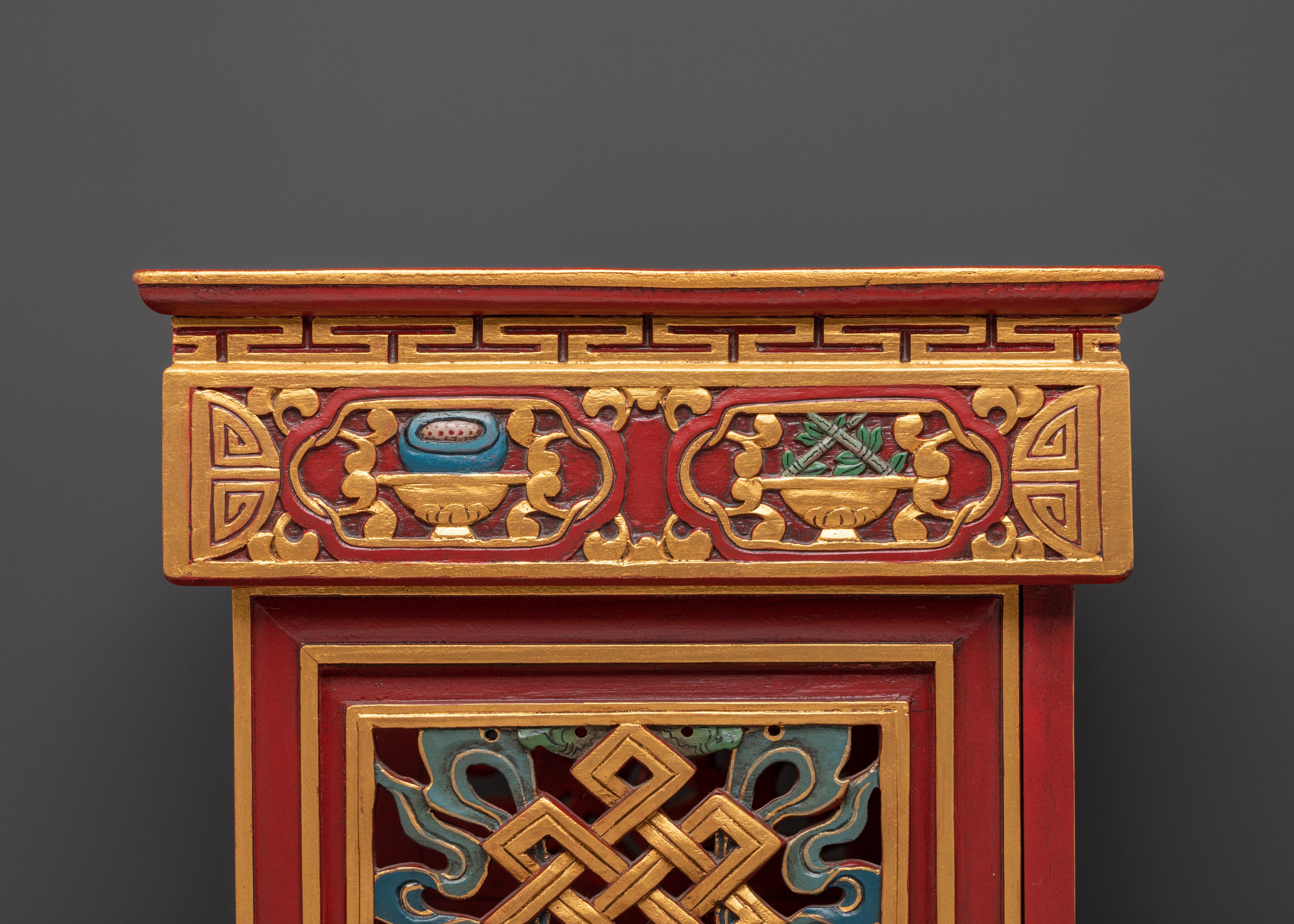 Handmade Tibetan Wooden Folding Table | Buddhist Altar Furniture & Spiritual Home Decor