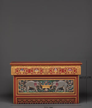 Handmade Tibetan Wooden Folding Table | Buddhist Altar Furniture & Spiritual Home Decor