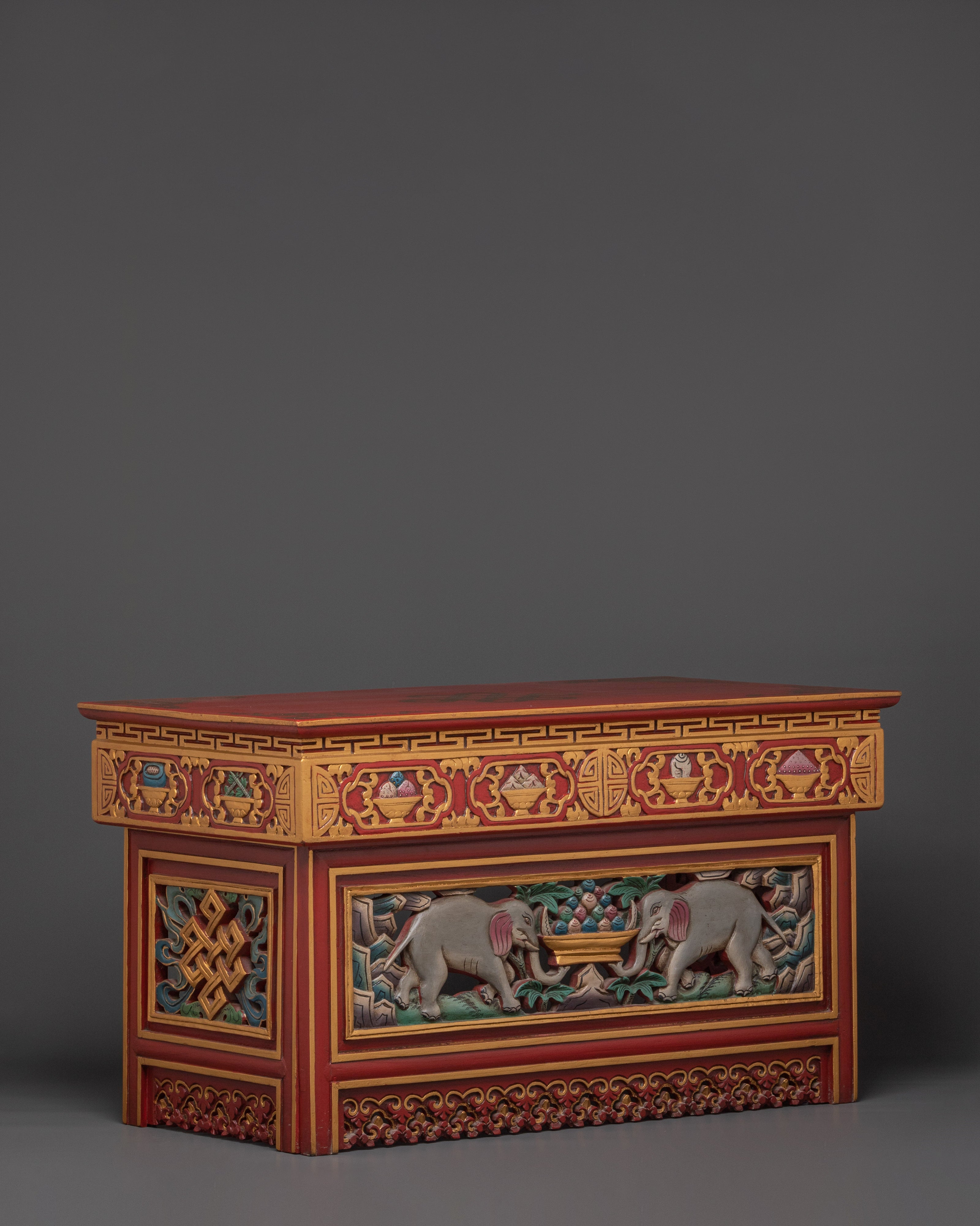 Handmade Tibetan Wooden Folding Table | Buddhist Altar Furniture & Spiritual Home Decor
