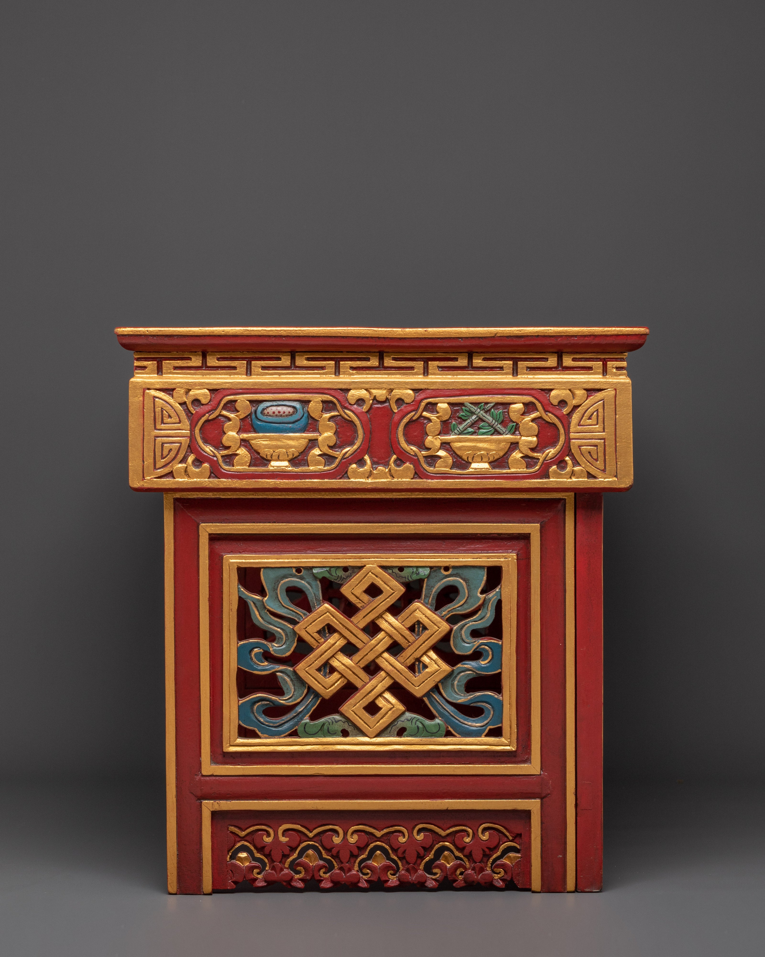 Handmade Tibetan Wooden Folding Table | Buddhist Altar Furniture & Spiritual Home Decor