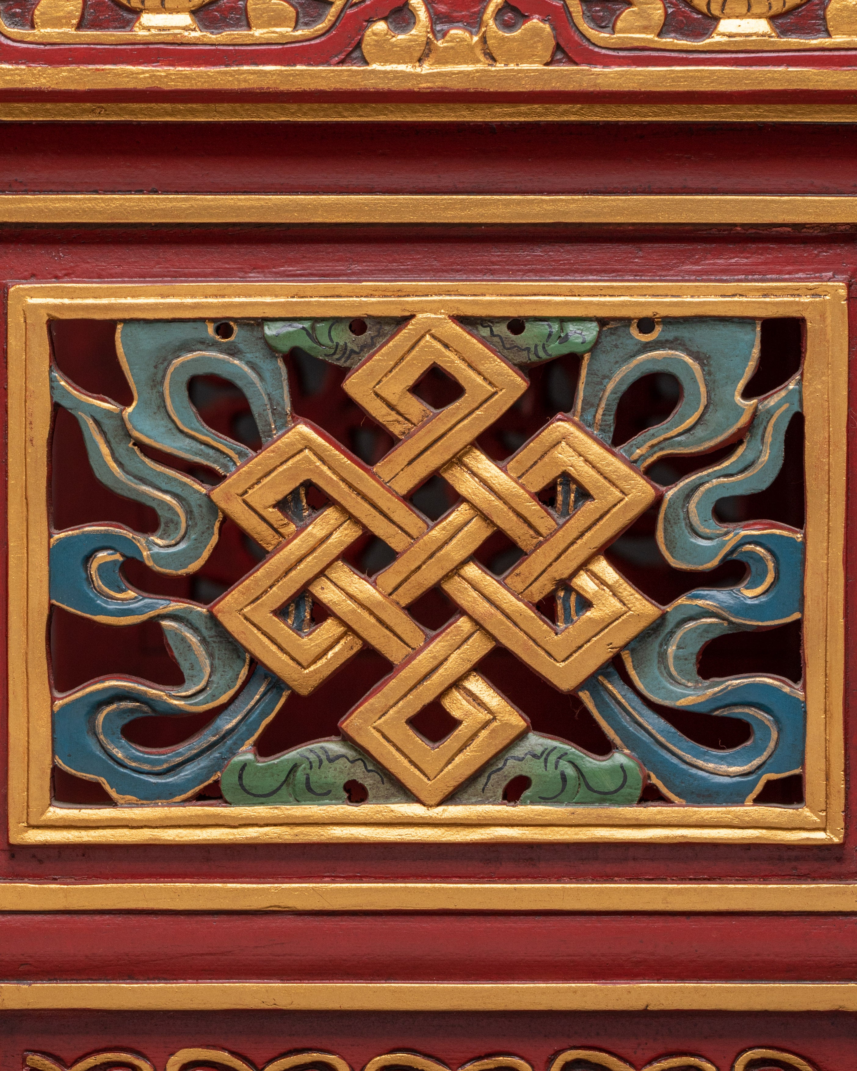 Handmade Tibetan Wooden Folding Table | Buddhist Altar Furniture & Spiritual Home Decor