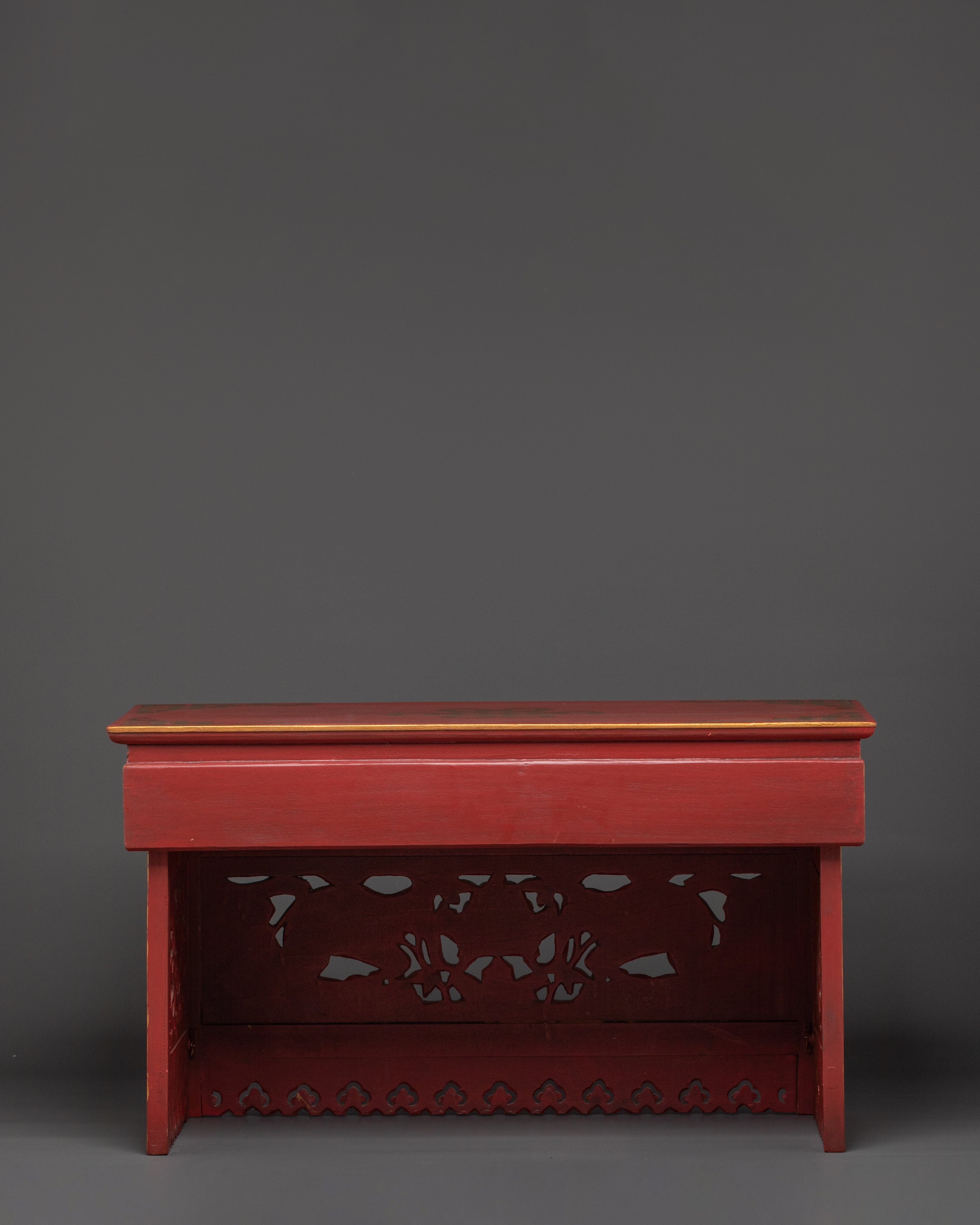 Handmade Tibetan Wooden Folding Table | Buddhist Altar Furniture & Spiritual Home Decor