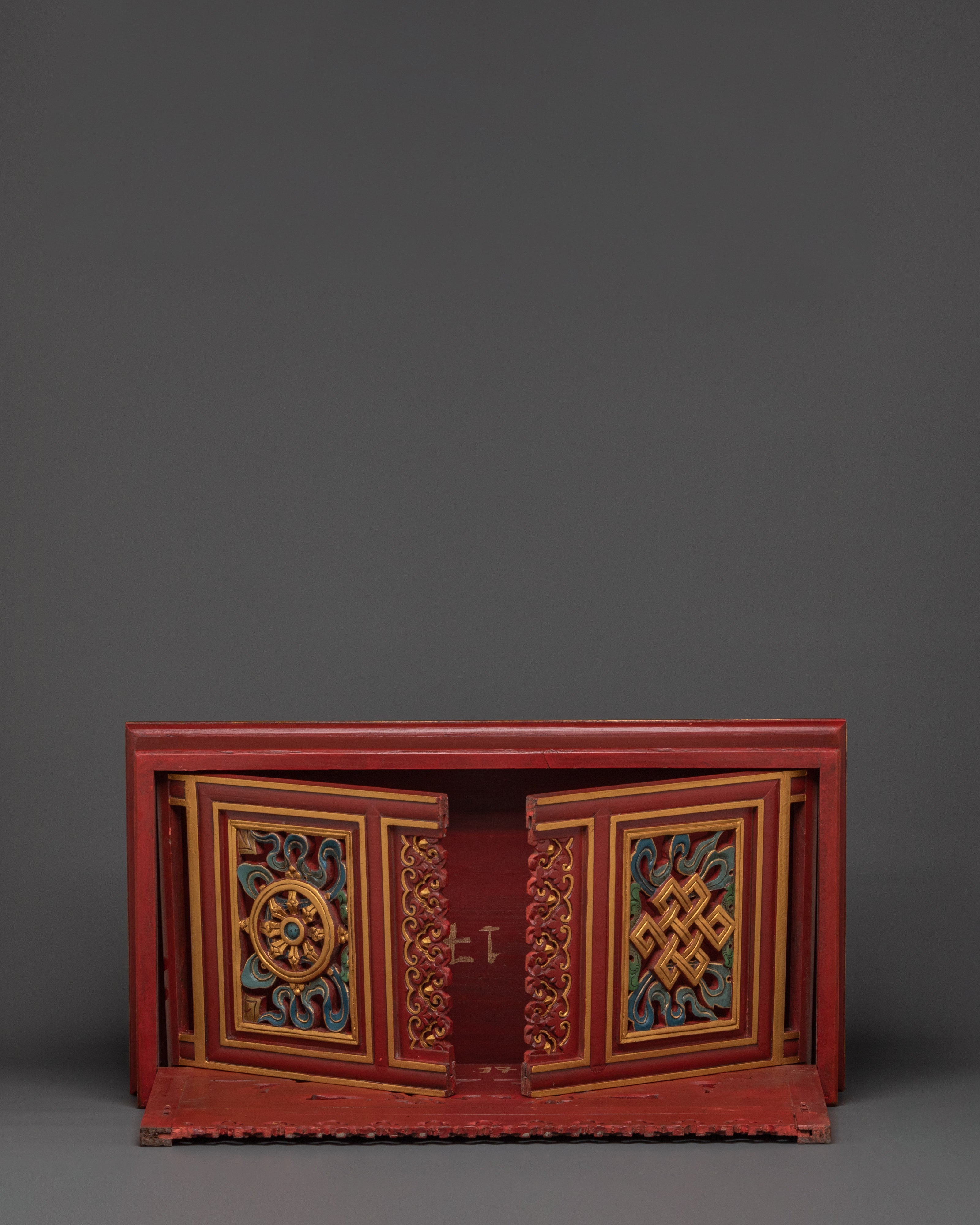 Handmade Tibetan Wooden Folding Table | Buddhist Altar Furniture & Spiritual Home Decor