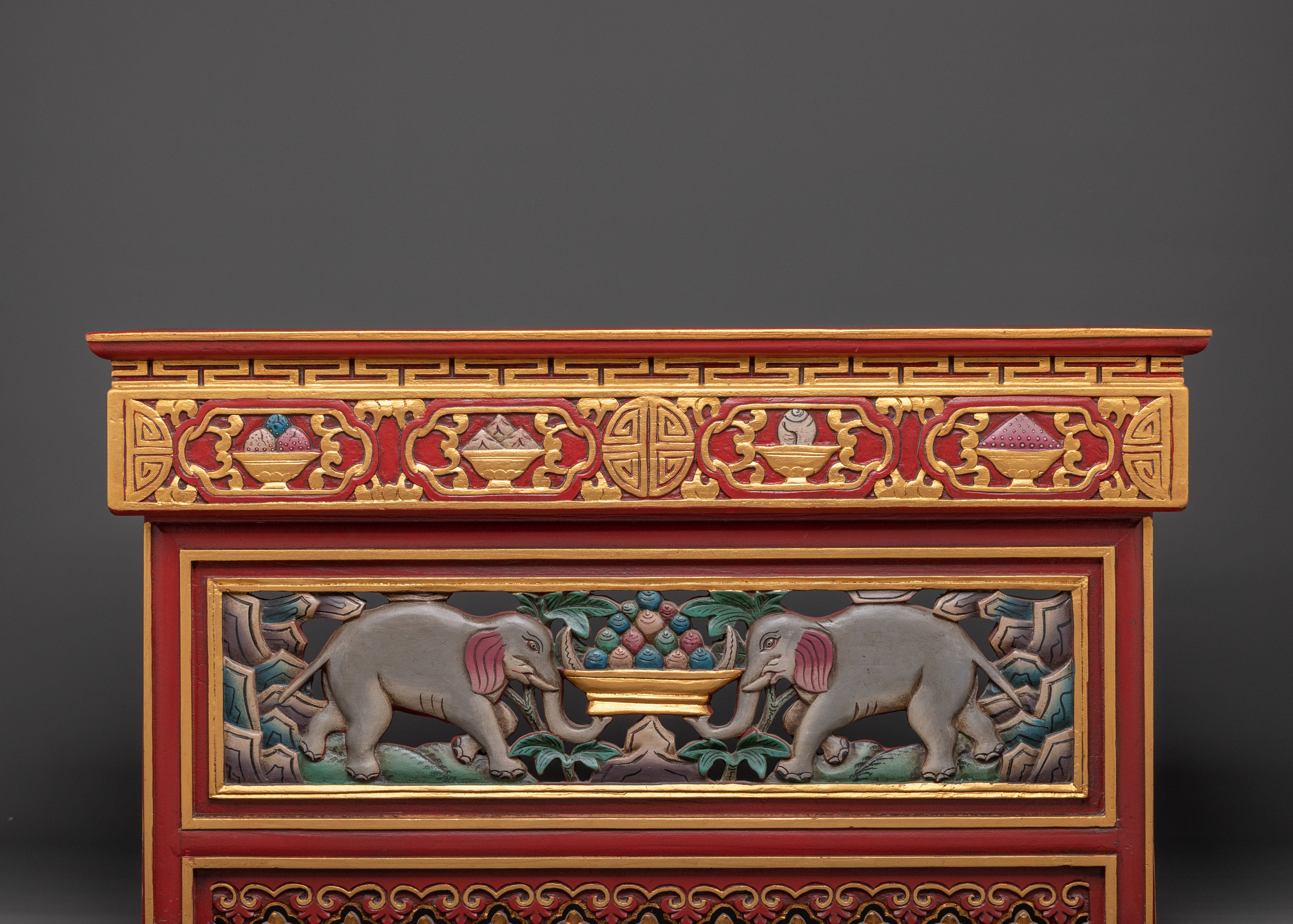 Handmade Tibetan Wooden Folding Table | Buddhist Altar Furniture & Spiritual Home Decor