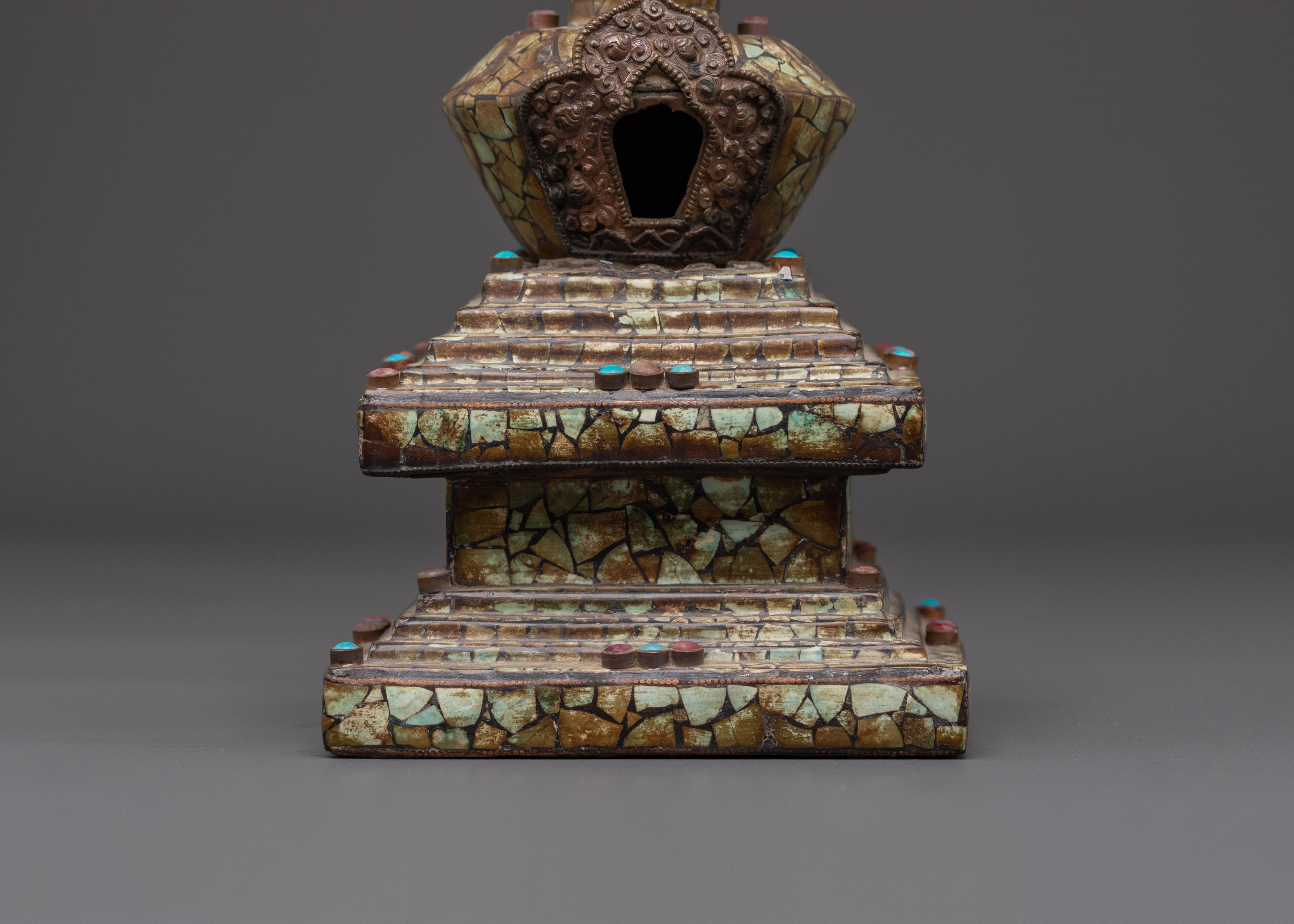 Tibetan Buddhist Copper Stupa | Sacred Spiritual Monument