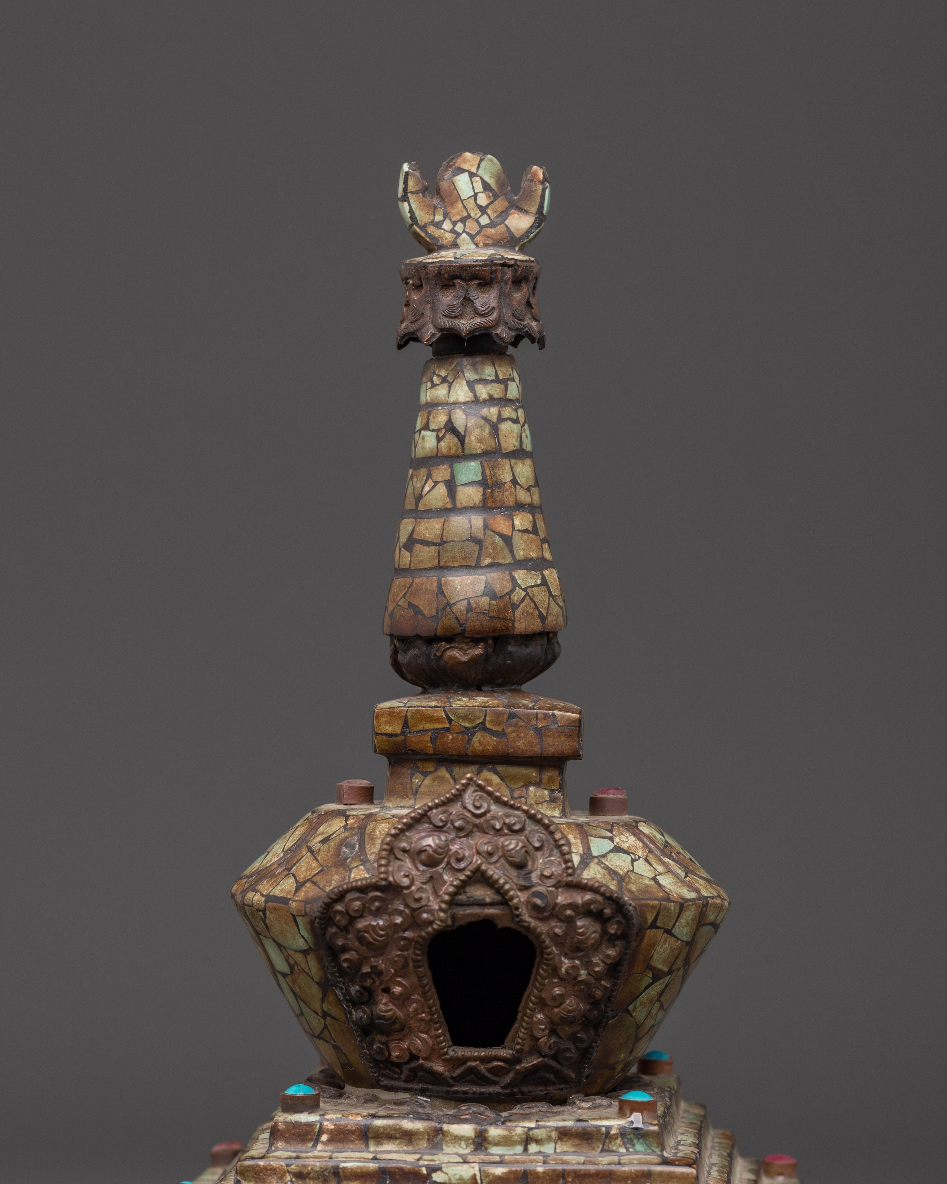 Tibetan Buddhist Copper Stupa | Sacred Spiritual Monument